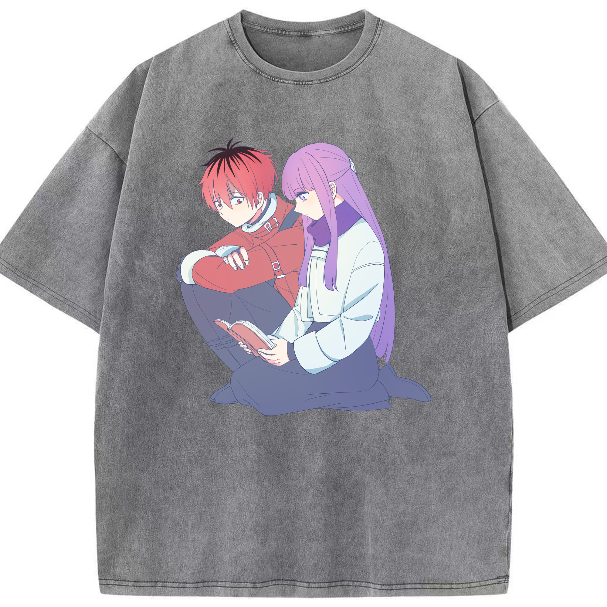 （画像用） 葬送のフリーレン Frieren 綿100% ヴィンテージ風 半袖Tシャツ（フロントプリント）