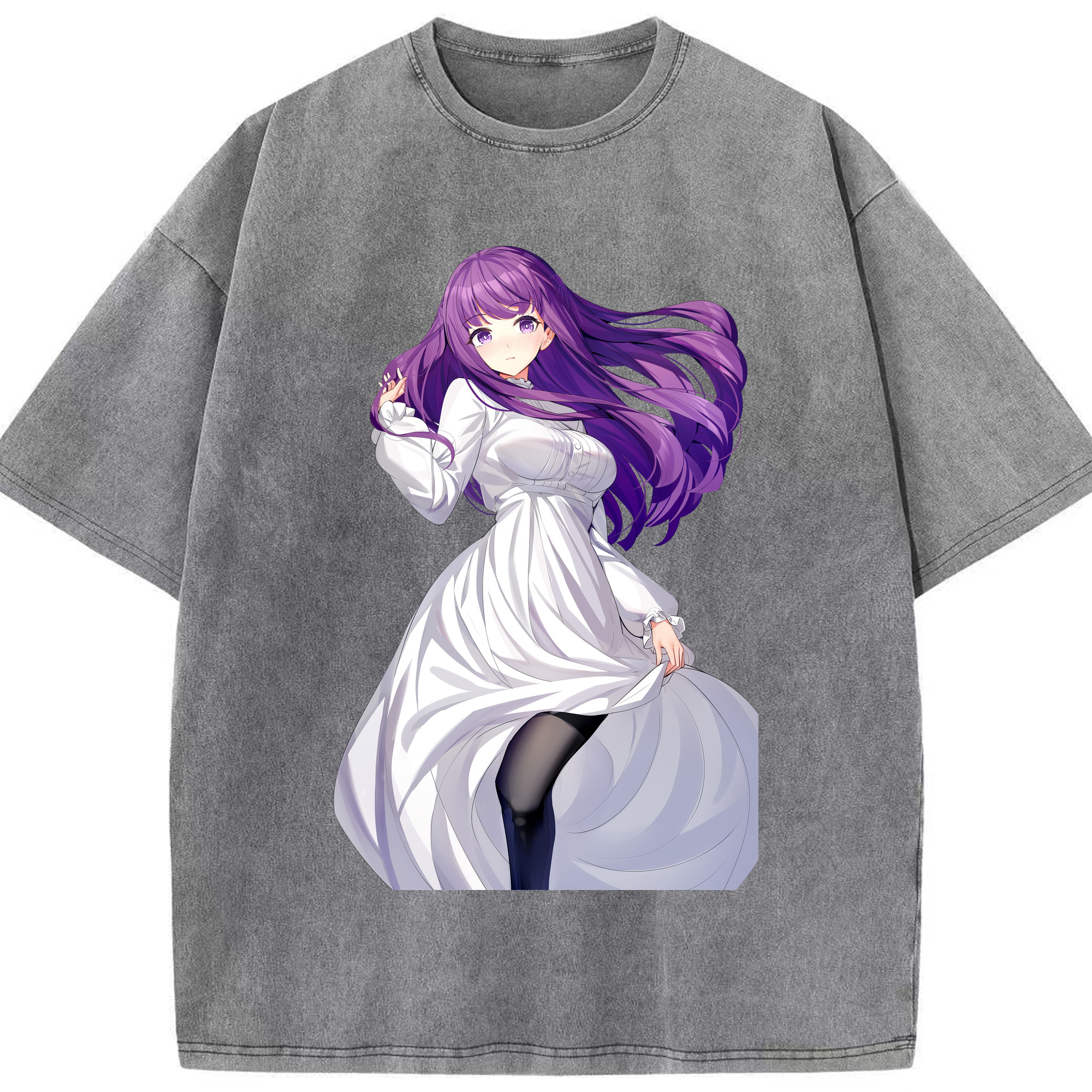 （画像用） 葬送のフリーレン Frieren 綿100% ヴィンテージ風 半袖Tシャツ（フロントプリント）