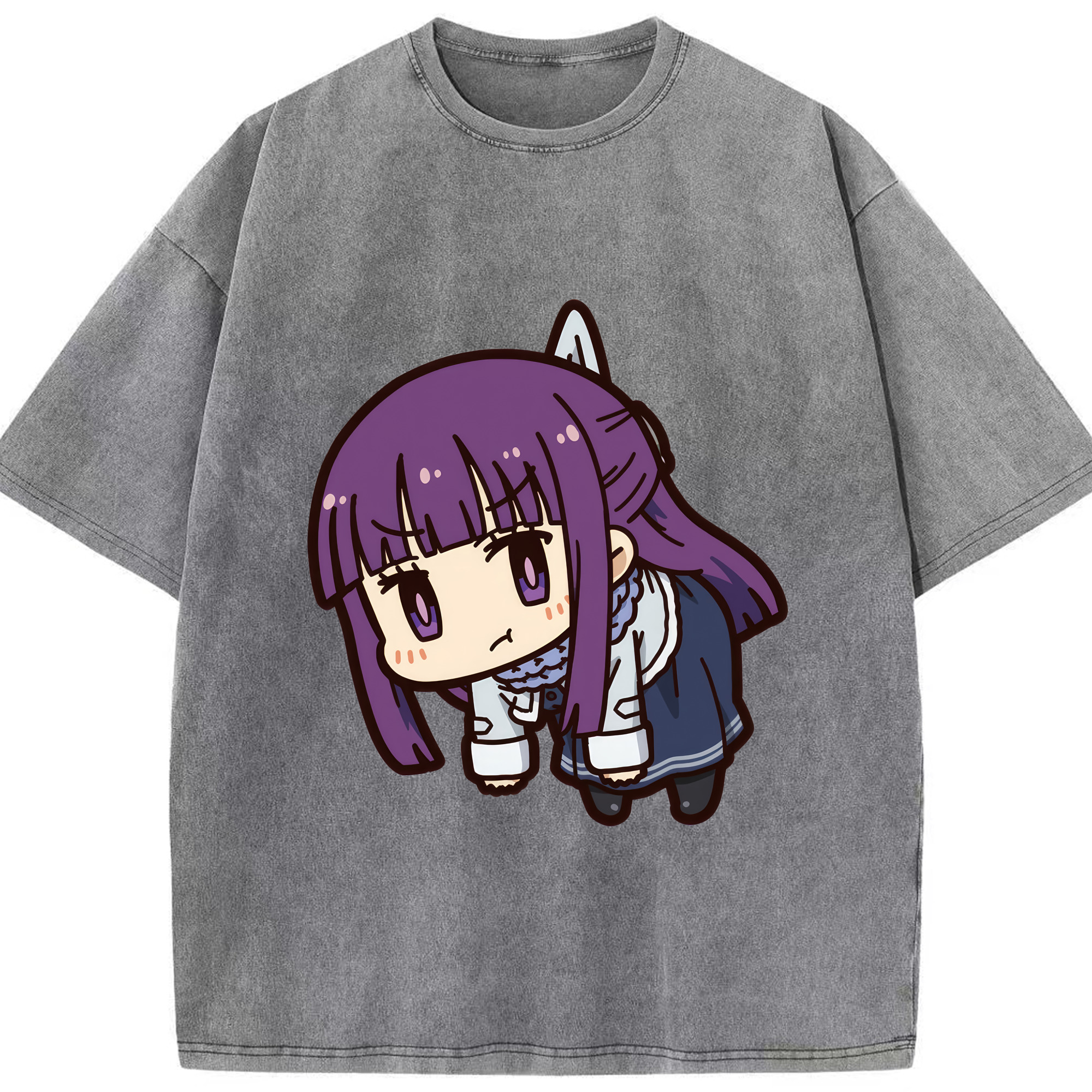 （画像用） 葬送のフリーレン Frieren 綿100% ヴィンテージ風 半袖Tシャツ（フロントプリント）