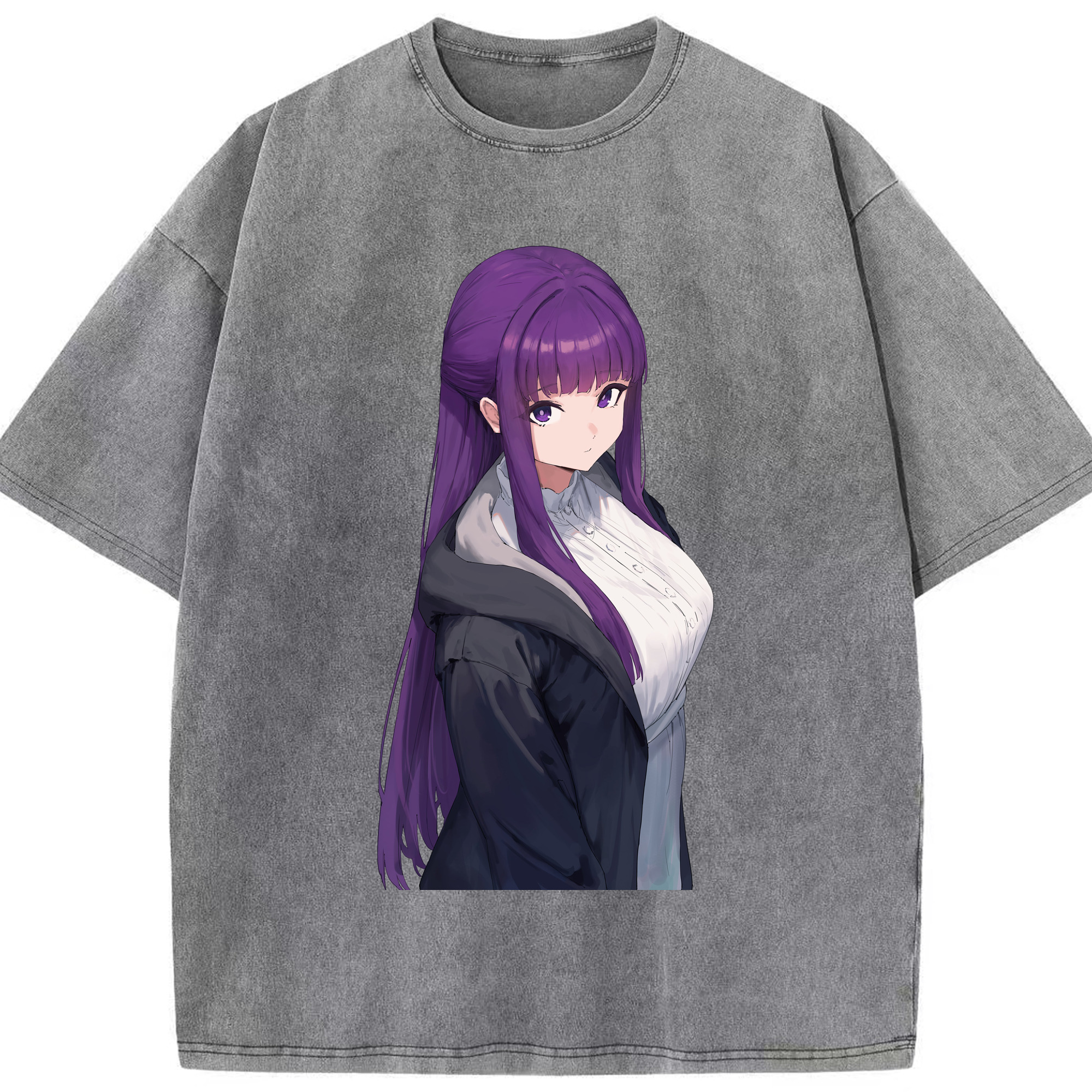 （画像用） 葬送のフリーレン Frieren 綿100% ヴィンテージ風 半袖Tシャツ（フロントプリント）