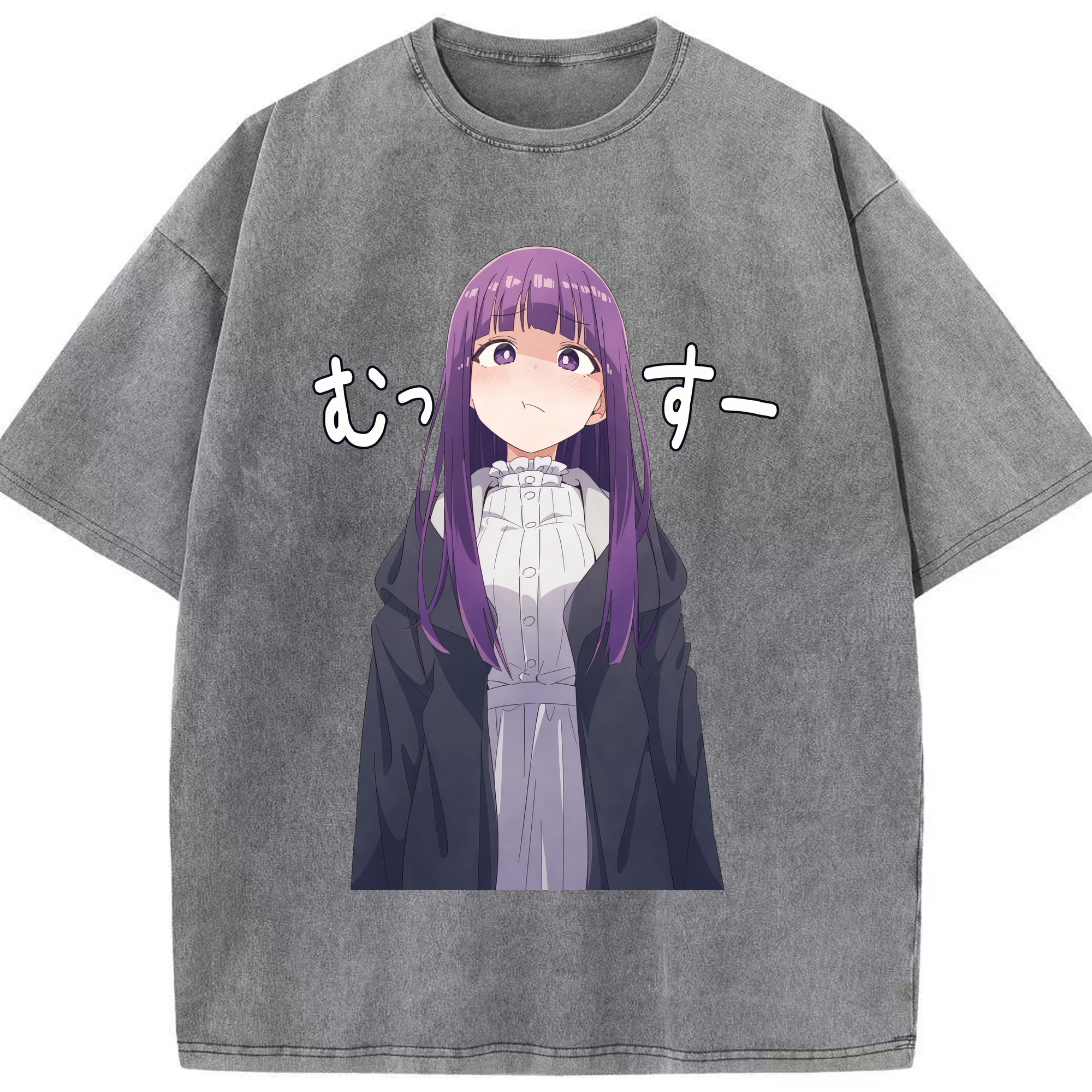 （画像用） 葬送のフリーレン Frieren 綿100% ヴィンテージ風 半袖Tシャツ（フロントプリント）