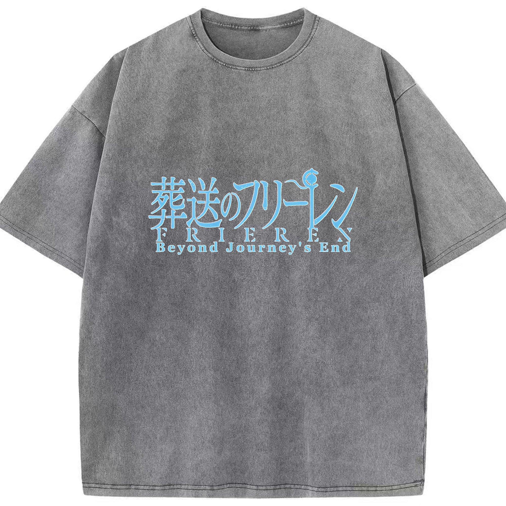 （画像用） 葬送のフリーレン Frieren 綿100% ヴィンテージ風 半袖Tシャツ（フロントプリント）