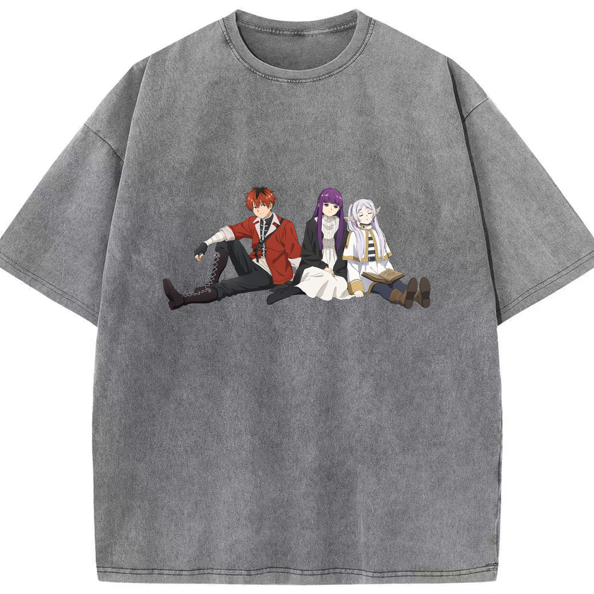 （画像用） 葬送のフリーレン Frieren 綿100% ヴィンテージ風 半袖Tシャツ（フロントプリント）