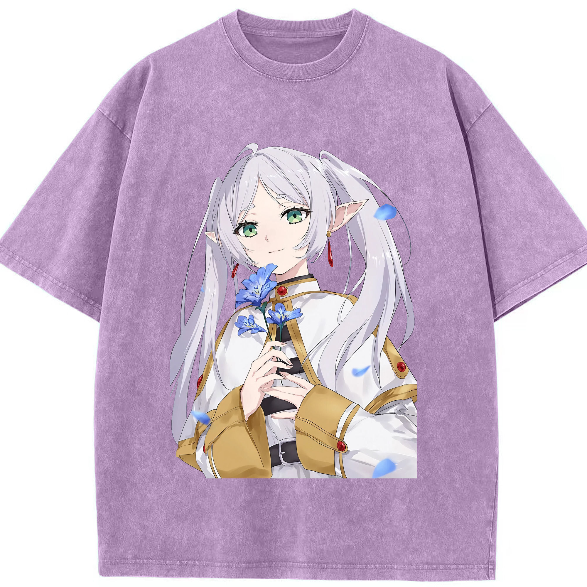 （画像用） 葬送のフリーレン Frieren 綿100% ヴィンテージ風 半袖Tシャツ（フロントプリント）
