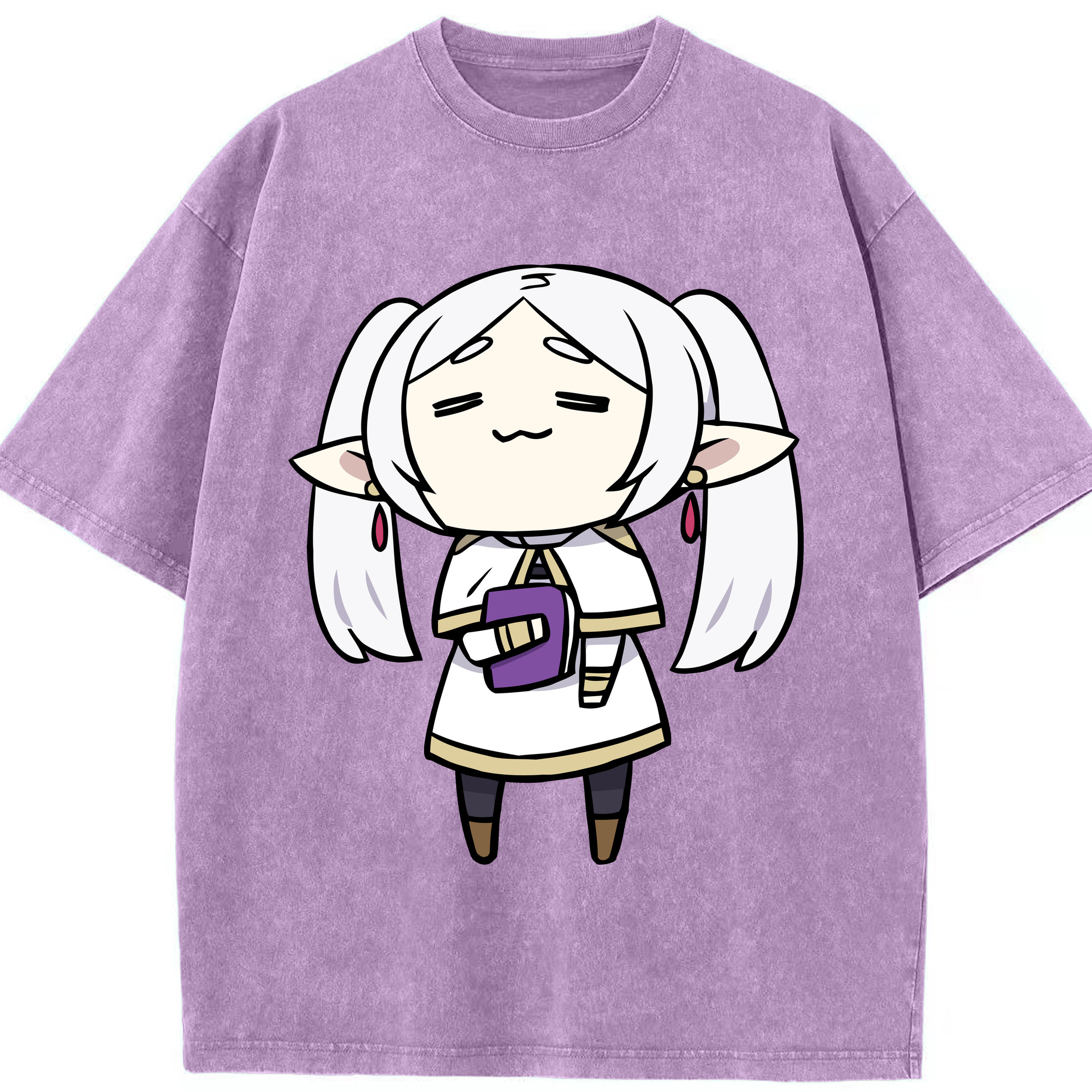 （画像用） 葬送のフリーレン Frieren 綿100% ヴィンテージ風 半袖Tシャツ（フロントプリント）