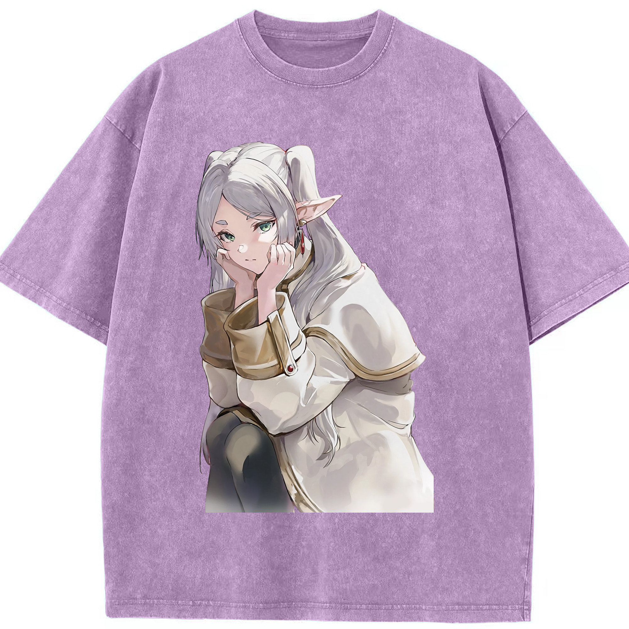 （画像用） 葬送のフリーレン Frieren 綿100% ヴィンテージ風 半袖Tシャツ（フロントプリント）