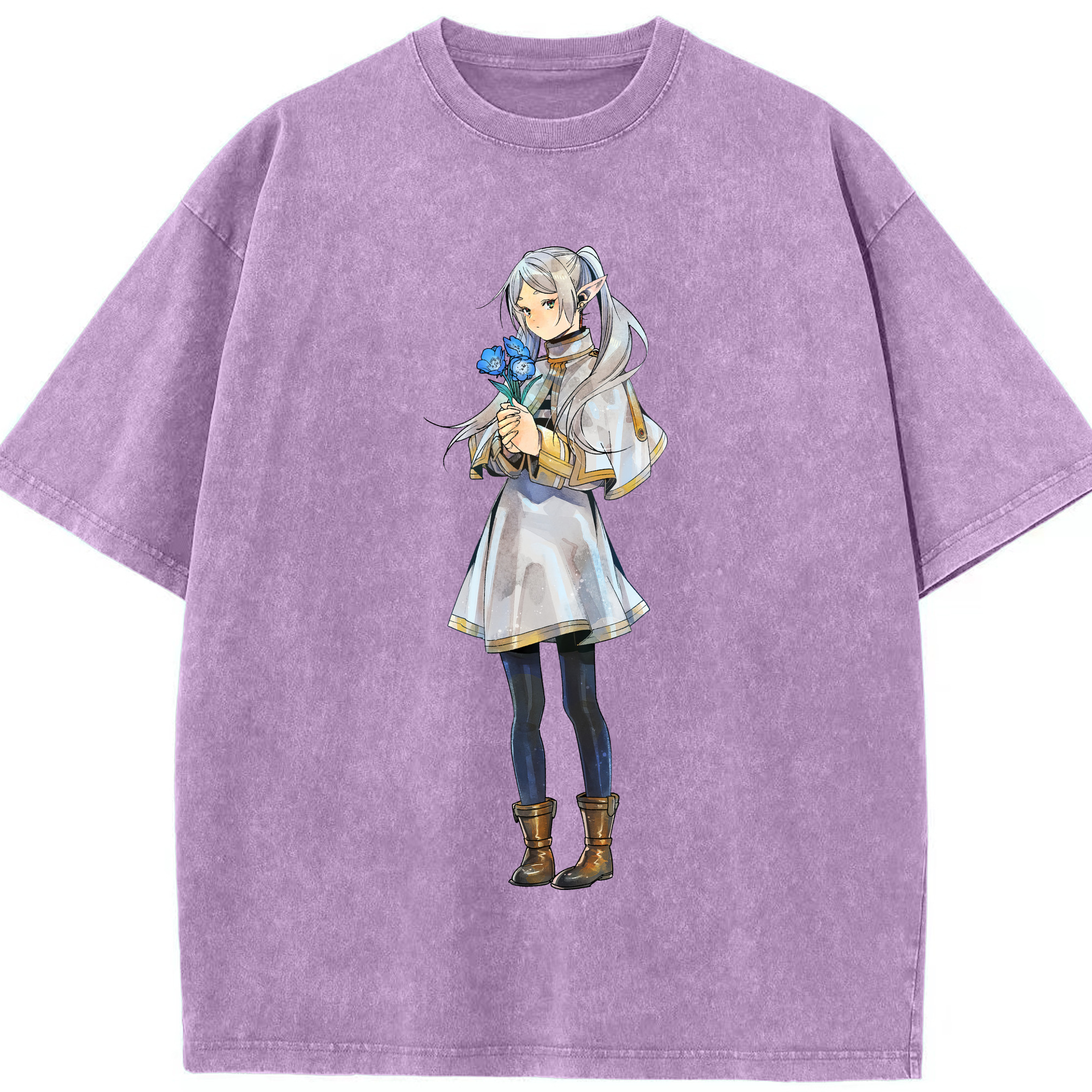 （画像用） 葬送のフリーレン Frieren 綿100% ヴィンテージ風 半袖Tシャツ（フロントプリント）