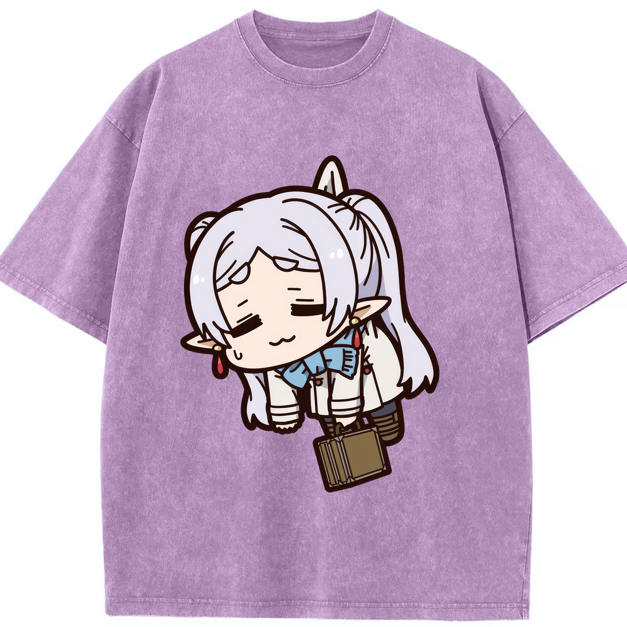 （画像用） 葬送のフリーレン Frieren 綿100% ヴィンテージ風 半袖Tシャツ（フロントプリント）
