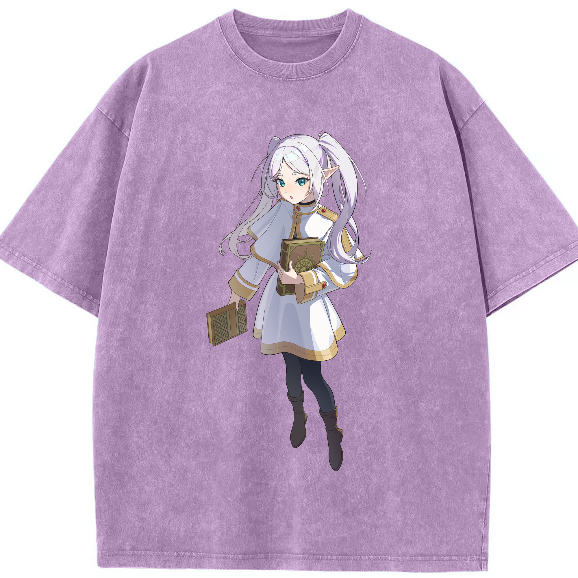 （画像用） 葬送のフリーレン Frieren 綿100% ヴィンテージ風 半袖Tシャツ（フロントプリント）