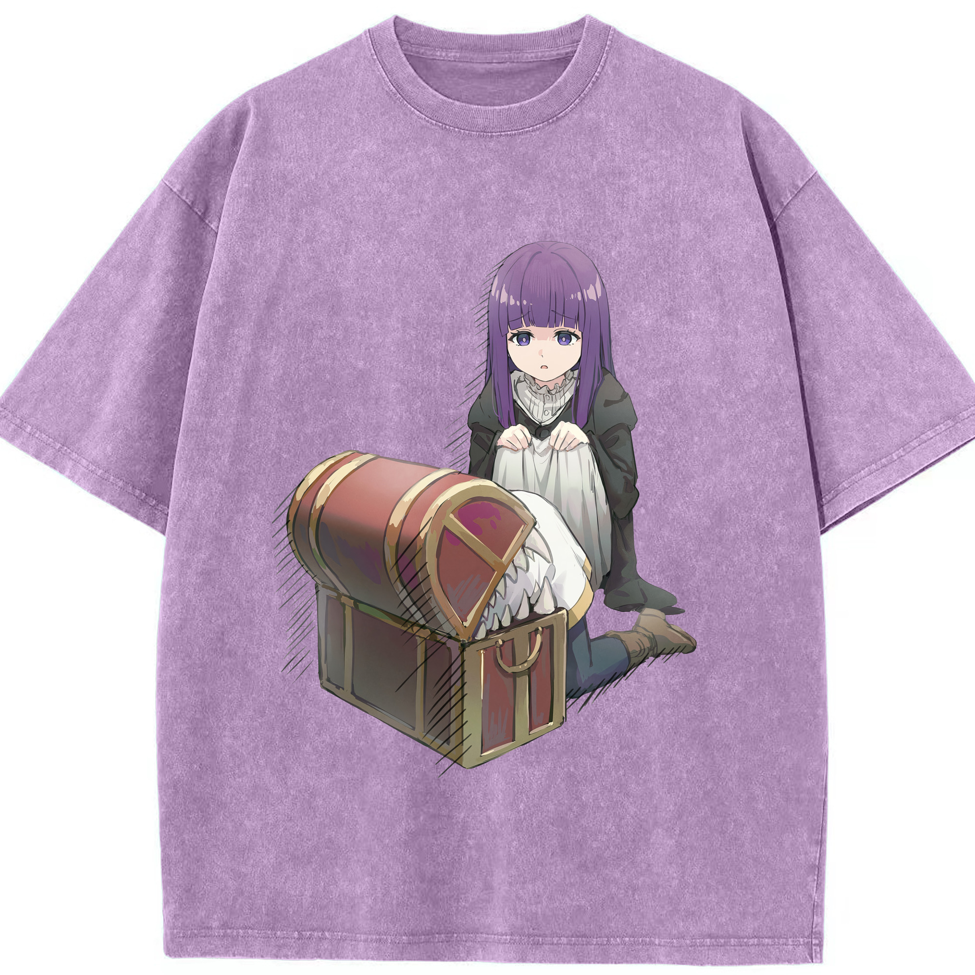 （画像用） 葬送のフリーレン Frieren 綿100% ヴィンテージ風 半袖Tシャツ（フロントプリント）