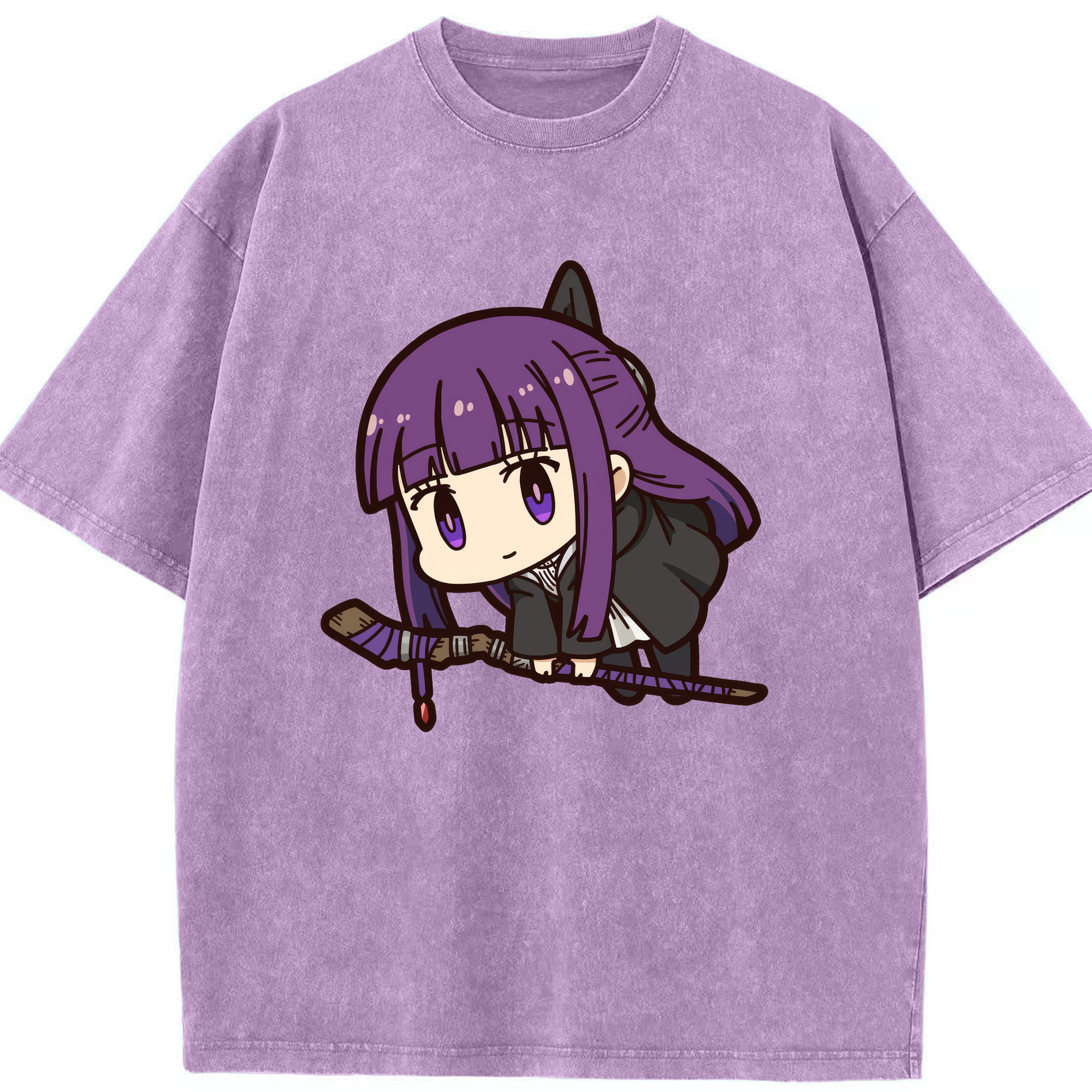 （画像用） 葬送のフリーレン Frieren 綿100% ヴィンテージ風 半袖Tシャツ（フロントプリント）