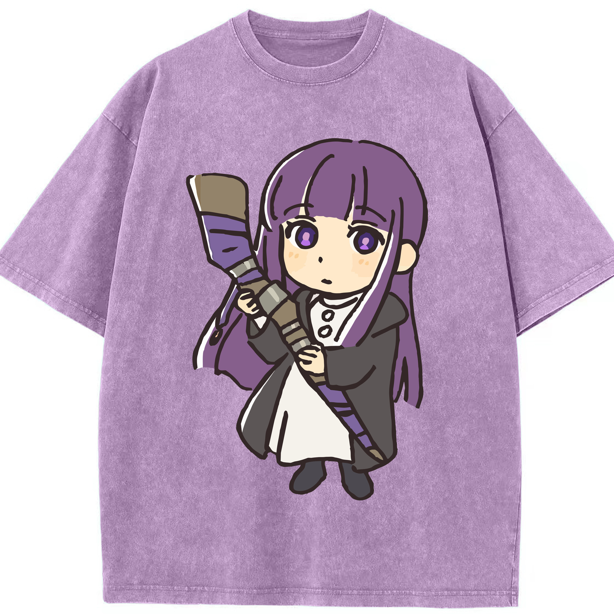 （画像用） 葬送のフリーレン Frieren 綿100% ヴィンテージ風 半袖Tシャツ（フロントプリント）