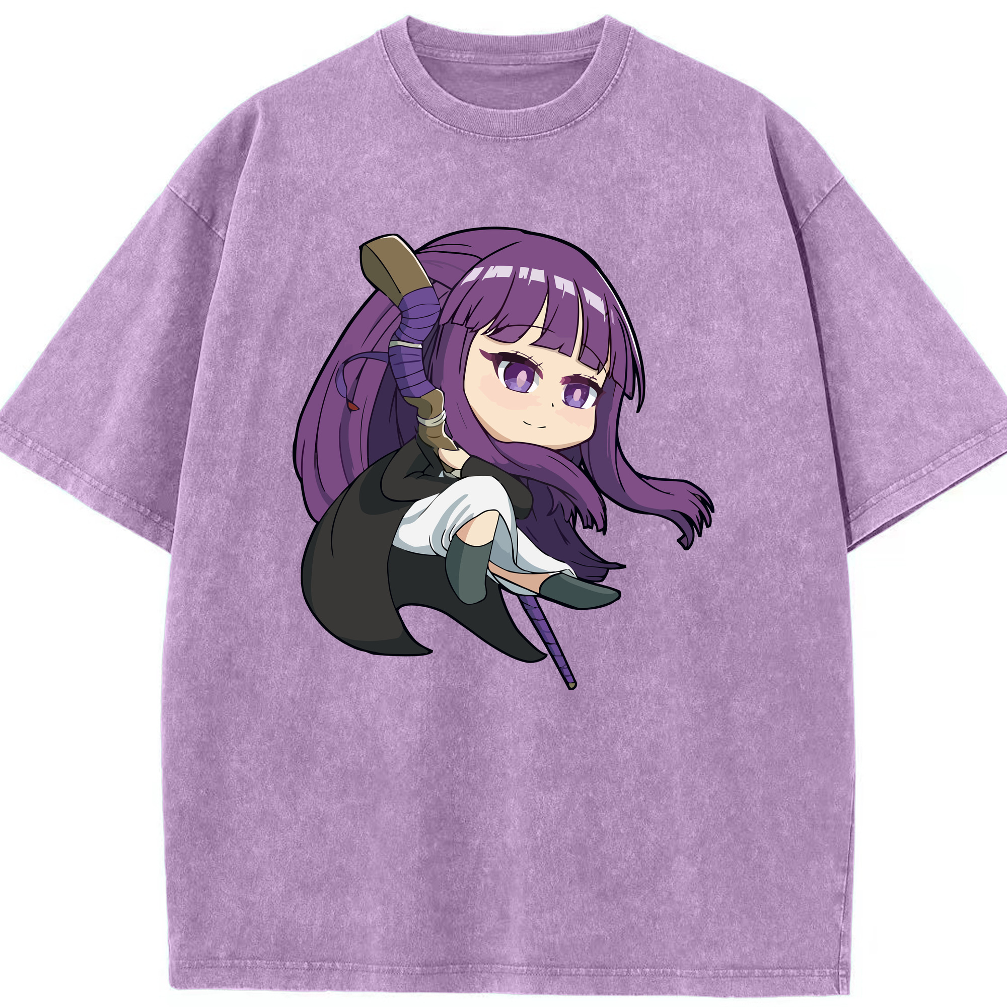 （画像用） 葬送のフリーレン Frieren 綿100% ヴィンテージ風 半袖Tシャツ（フロントプリント）