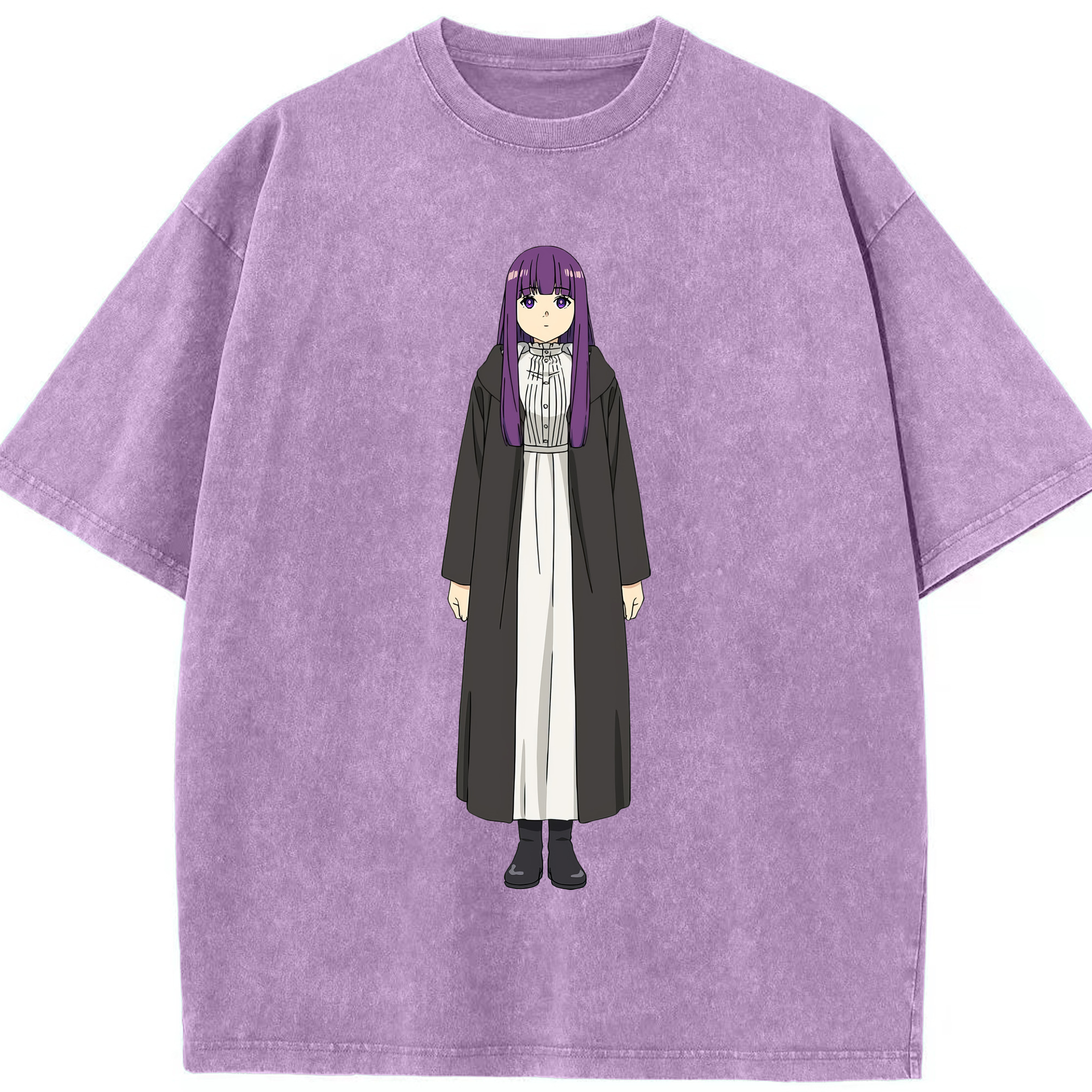（画像用） 葬送のフリーレン Frieren 綿100% ヴィンテージ風 半袖Tシャツ（フロントプリント）