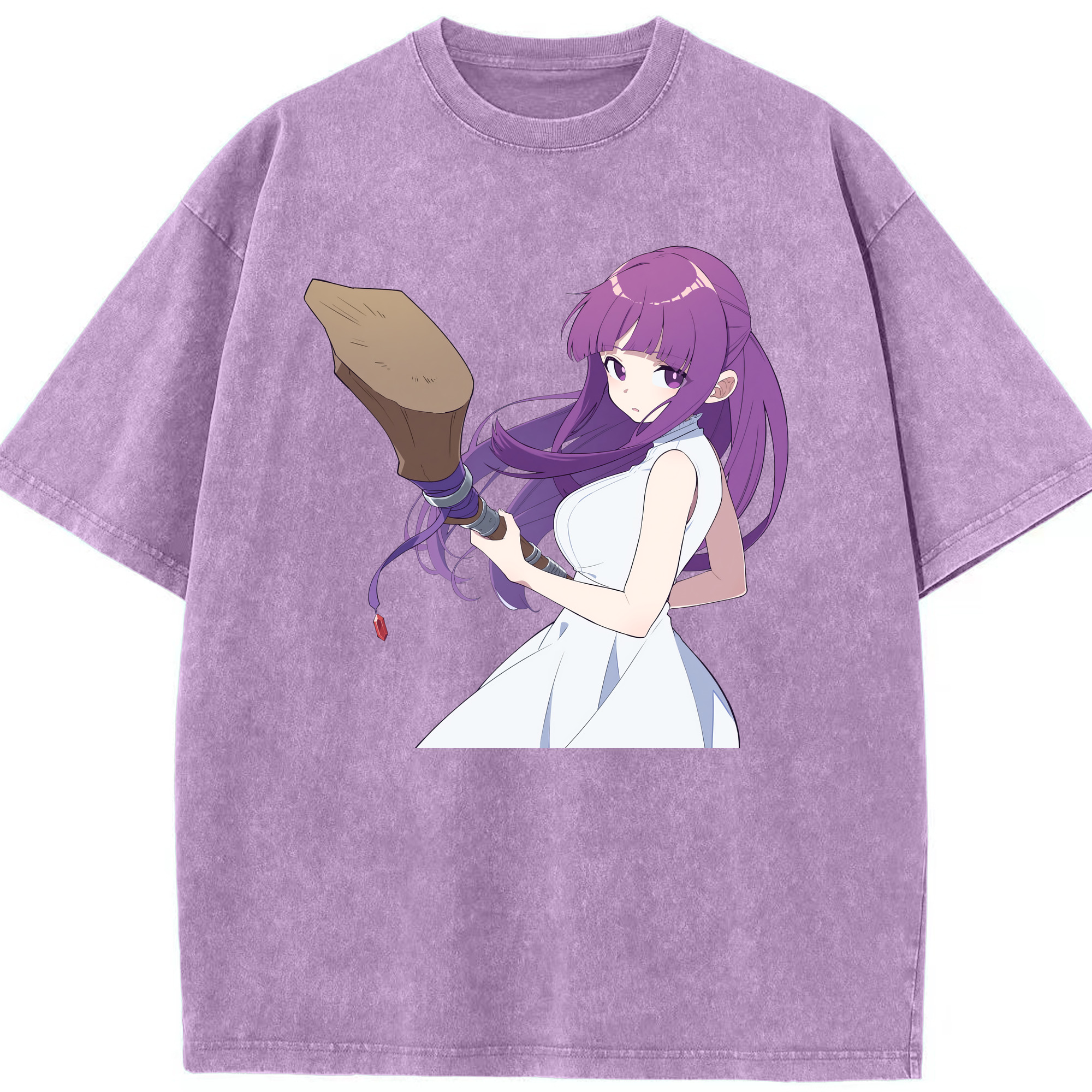 （画像用） 葬送のフリーレン Frieren 綿100% ヴィンテージ風 半袖Tシャツ（フロントプリント）