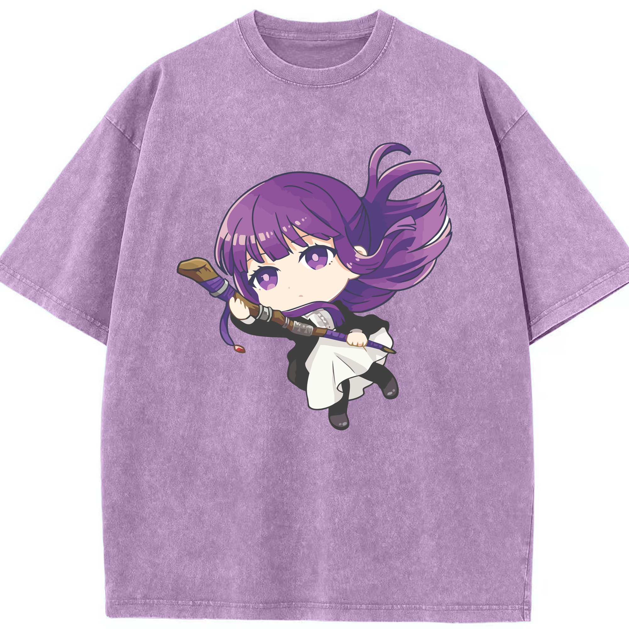 （画像用） 葬送のフリーレン Frieren 綿100% ヴィンテージ風 半袖Tシャツ（フロントプリント）