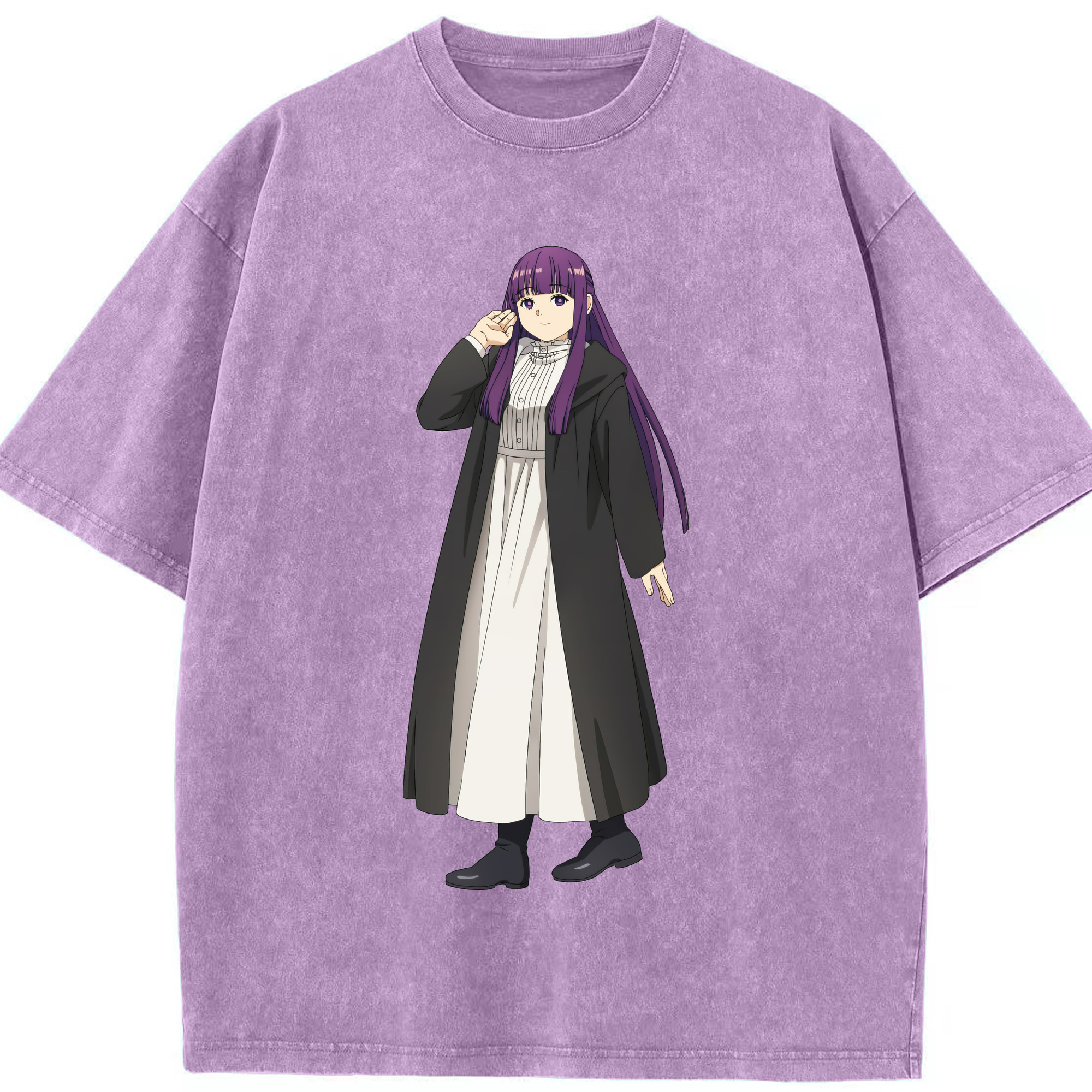 （画像用） 葬送のフリーレン Frieren 綿100% ヴィンテージ風 半袖Tシャツ（フロントプリント）