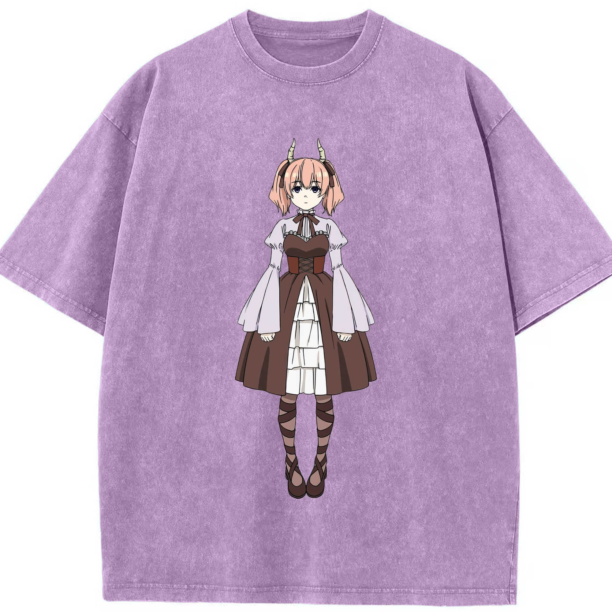 （画像用） 葬送のフリーレン Frieren 綿100% ヴィンテージ風 半袖Tシャツ（フロントプリント）