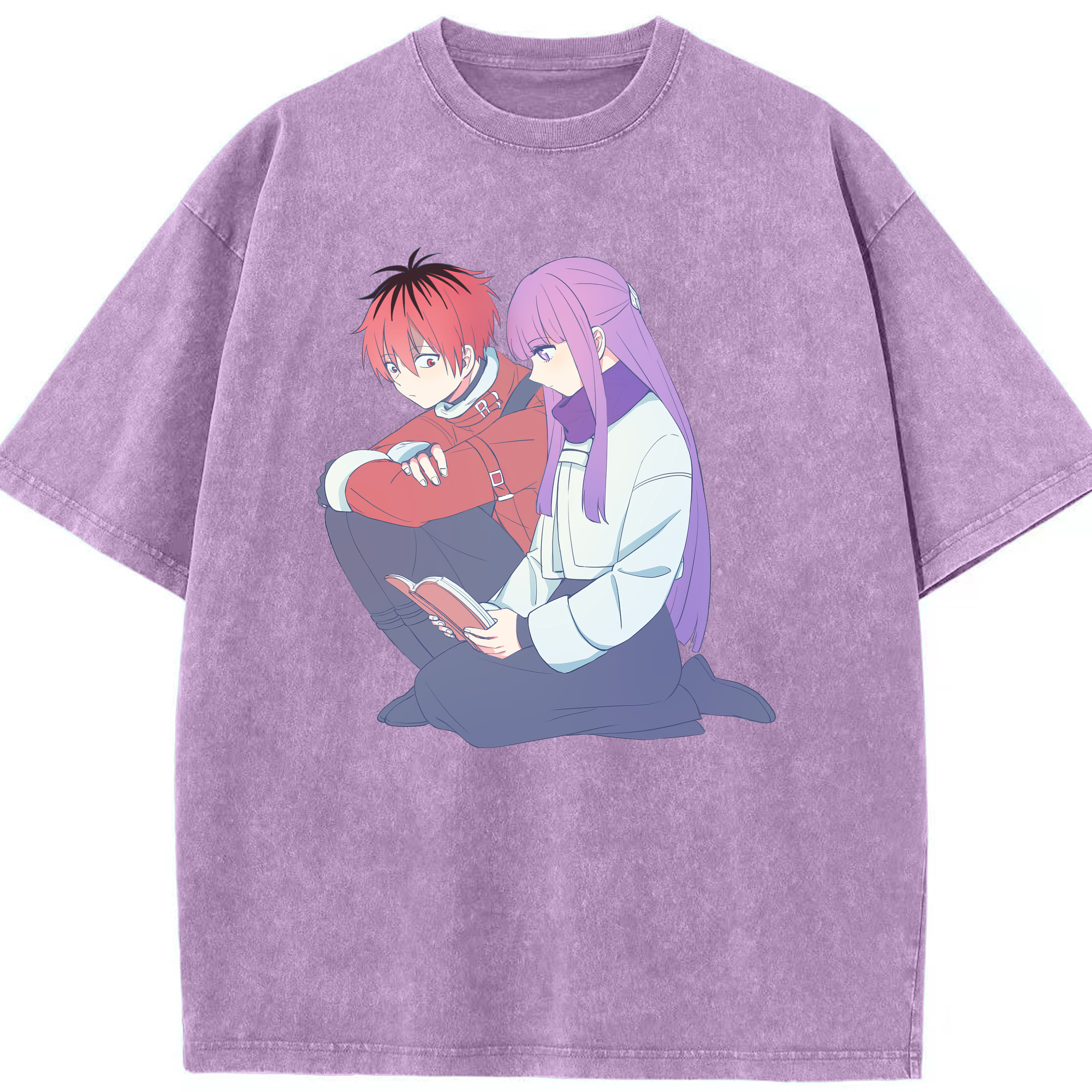 （画像用） 葬送のフリーレン Frieren 綿100% ヴィンテージ風 半袖Tシャツ（フロントプリント）