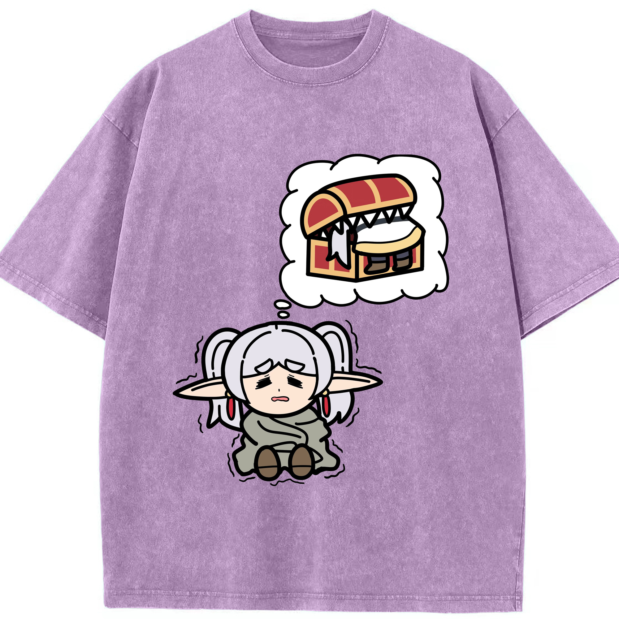 （画像用） 葬送のフリーレン Frieren 綿100% ヴィンテージ風 半袖Tシャツ（フロントプリント）
