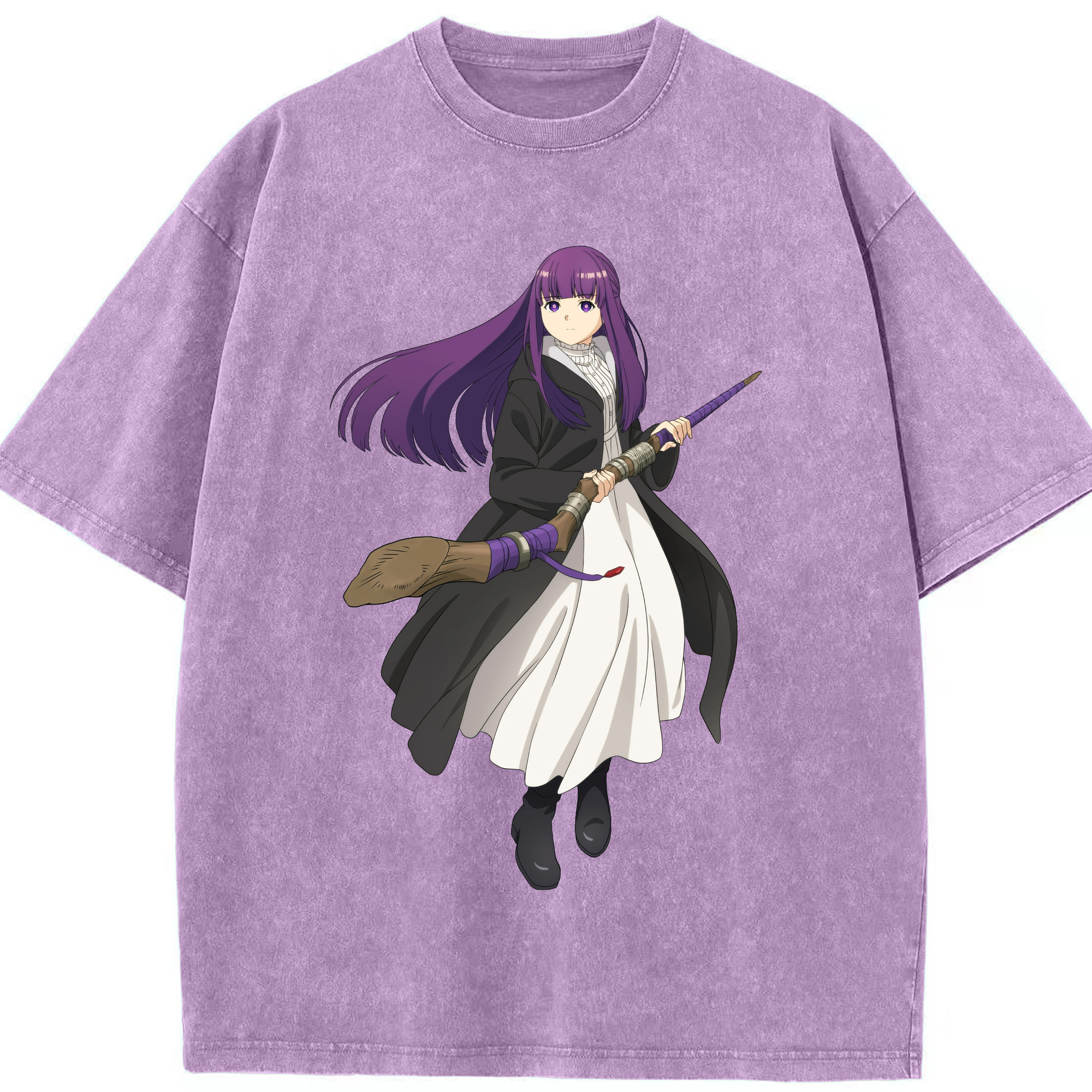 （画像用） 葬送のフリーレン Frieren 綿100% ヴィンテージ風 半袖Tシャツ（フロントプリント）