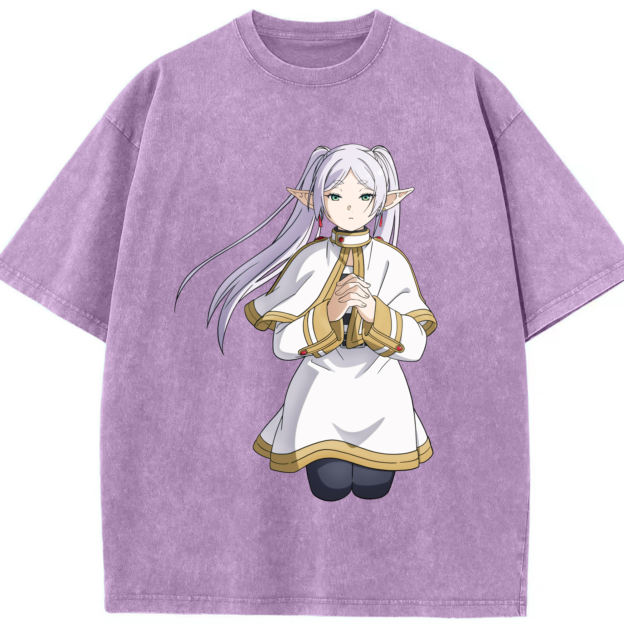（画像用） 葬送のフリーレン Frieren 綿100% ヴィンテージ風 半袖Tシャツ（フロントプリント）