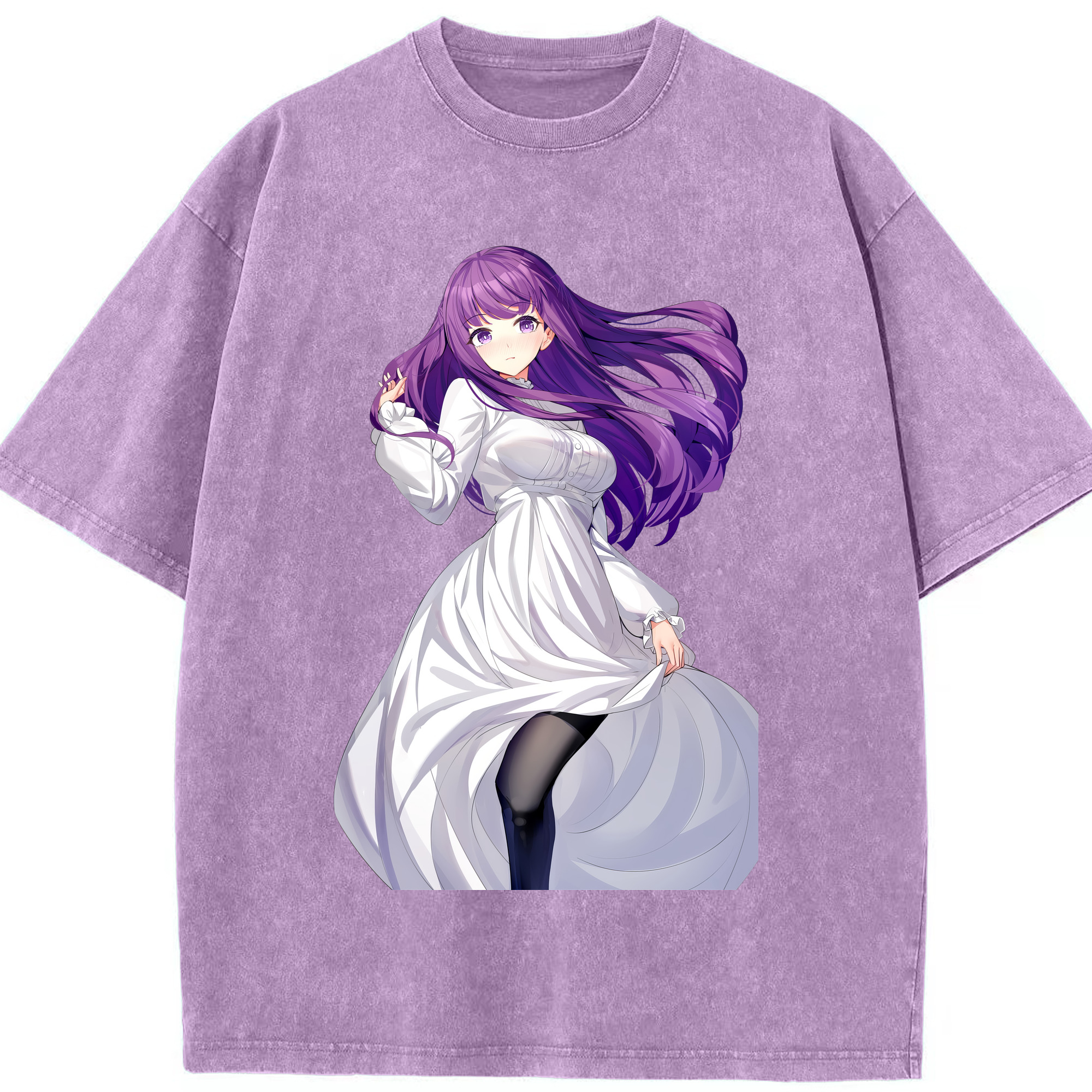 （画像用） 葬送のフリーレン Frieren 綿100% ヴィンテージ風 半袖Tシャツ（フロントプリント）