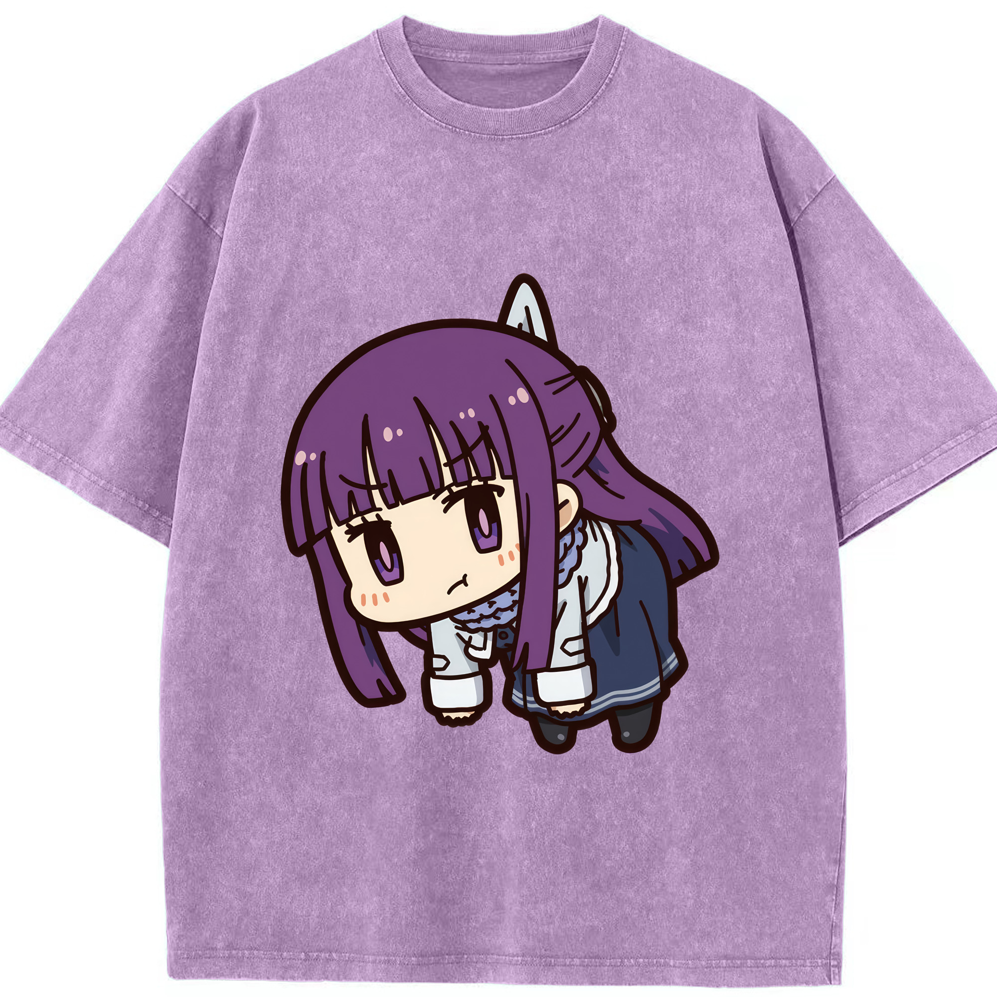 （画像用） 葬送のフリーレン Frieren 綿100% ヴィンテージ風 半袖Tシャツ（フロントプリント）
