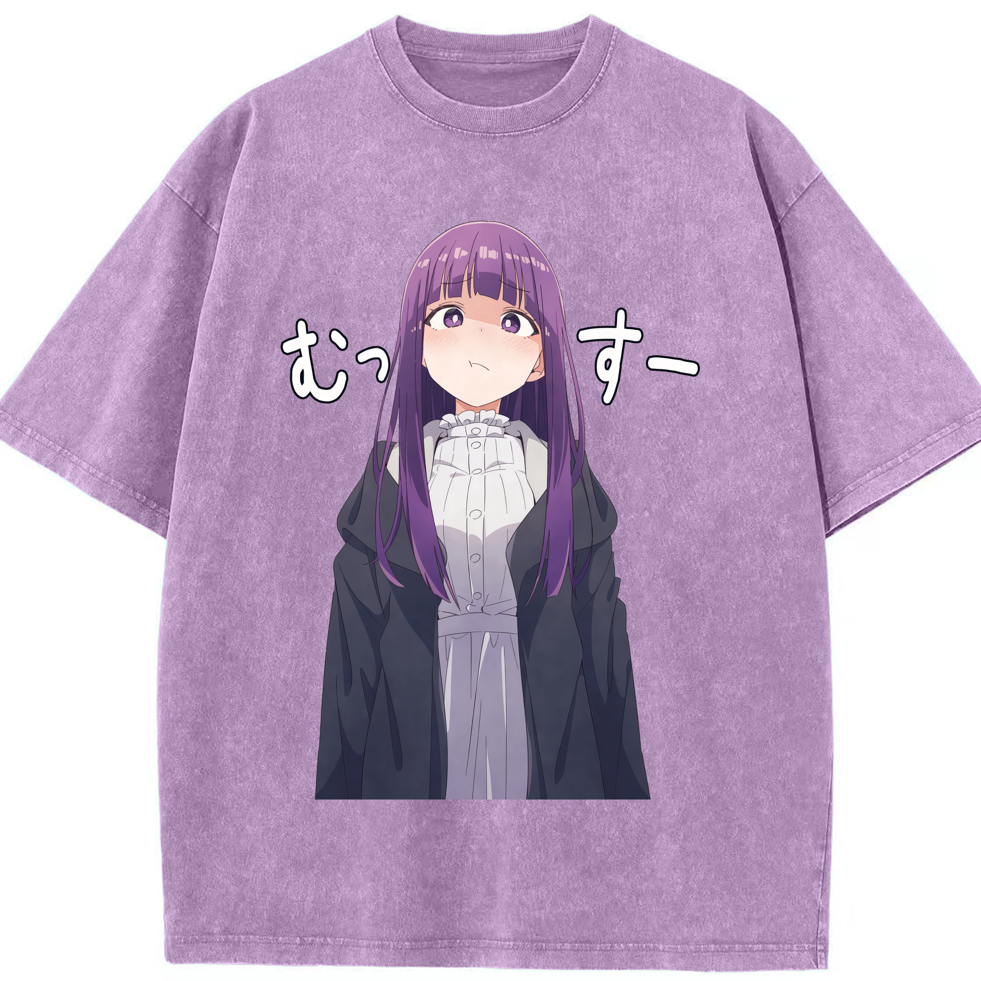 （画像用） 葬送のフリーレン Frieren 綿100% ヴィンテージ風 半袖Tシャツ（フロントプリント）