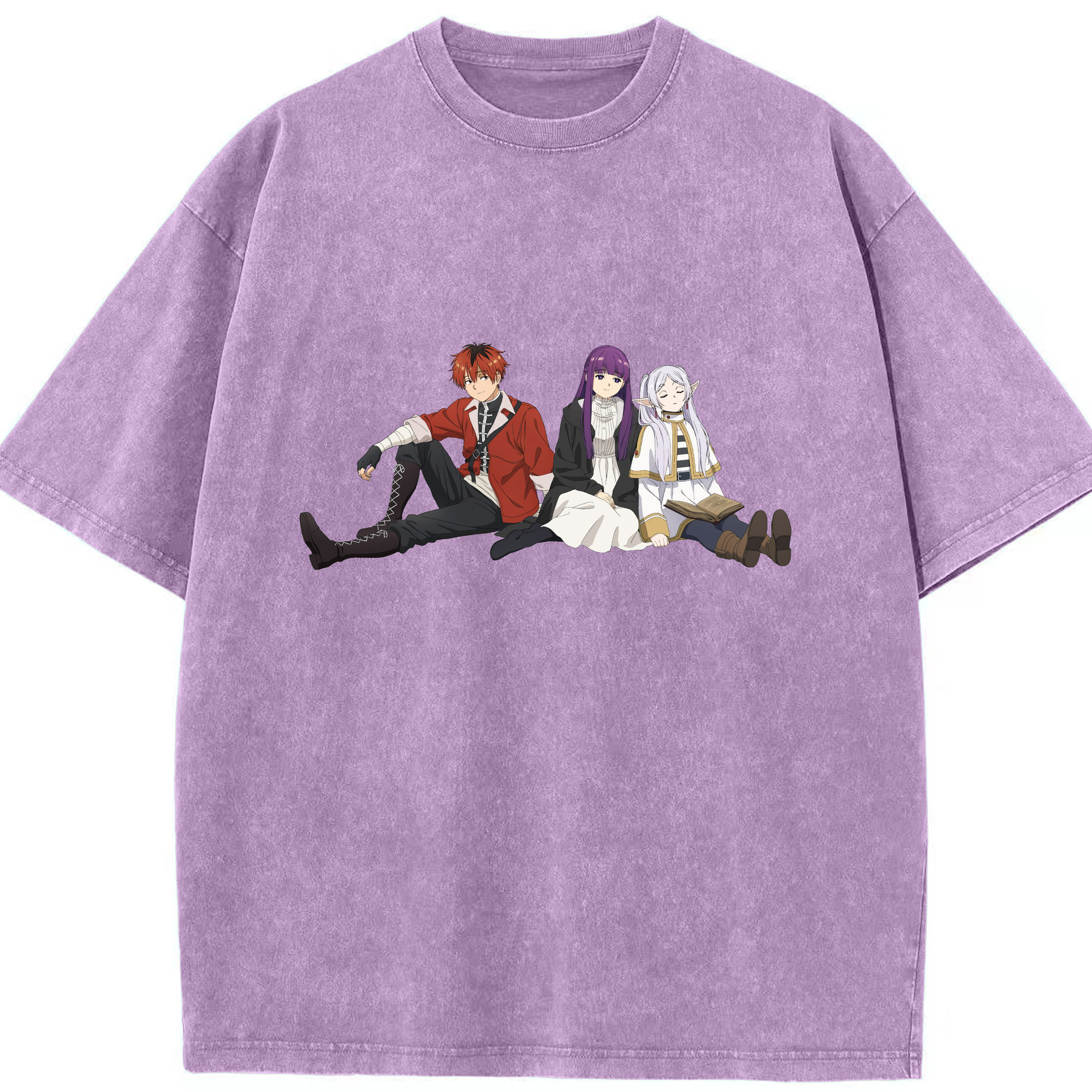 （画像用） 葬送のフリーレン Frieren 綿100% ヴィンテージ風 半袖Tシャツ（フロントプリント）