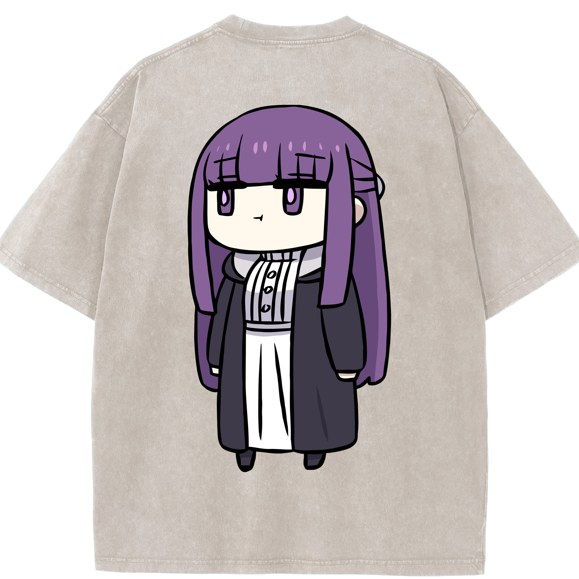 （画像用） 葬送のフリーレン Frieren 綿100% ヴィンテージ風 半袖Tシャツ（背面プリント）