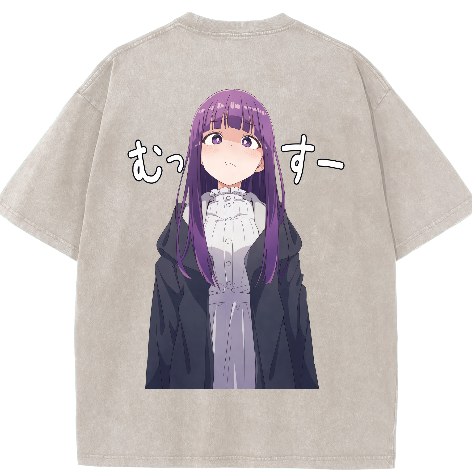 （画像用） 葬送のフリーレン Frieren 綿100% ヴィンテージ風 半袖Tシャツ（背面プリント）