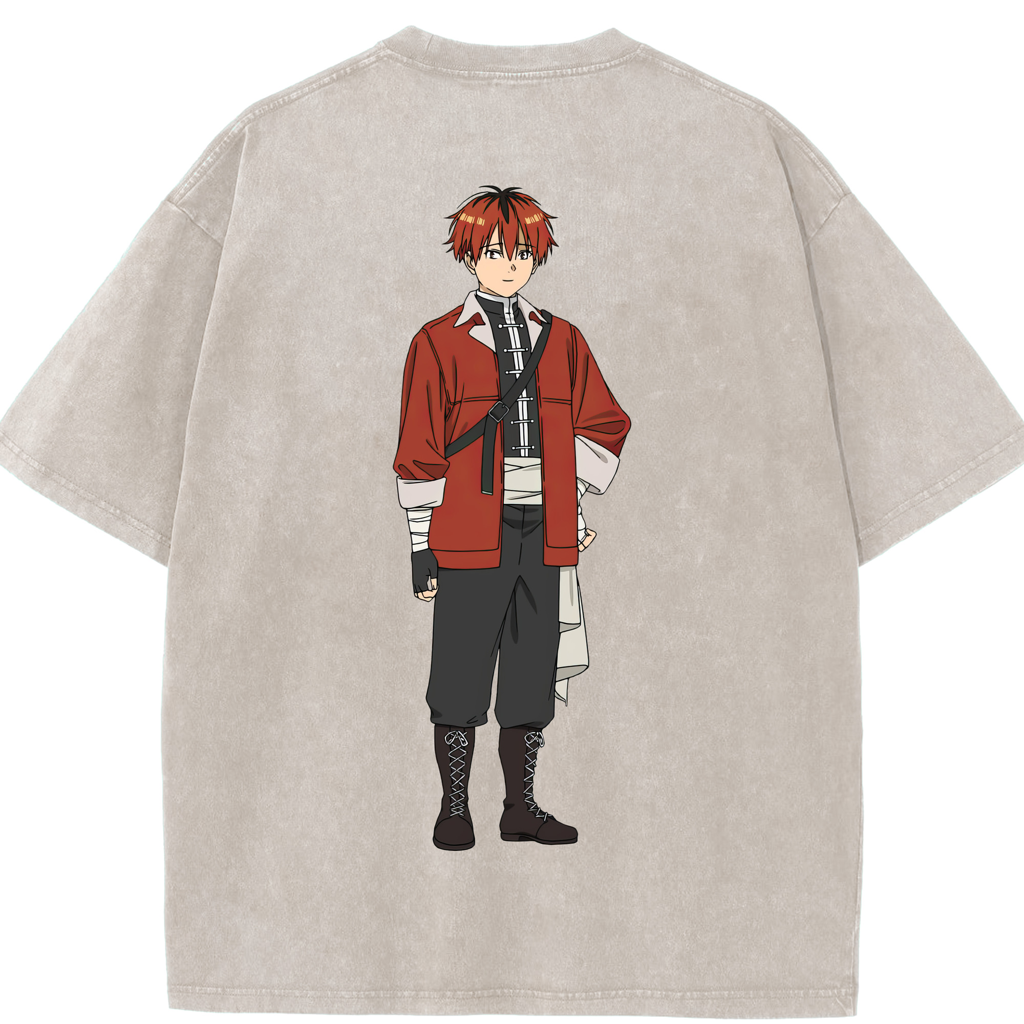 （画像用） 葬送のフリーレン Frieren 綿100% ヴィンテージ風 半袖Tシャツ（背面プリント）