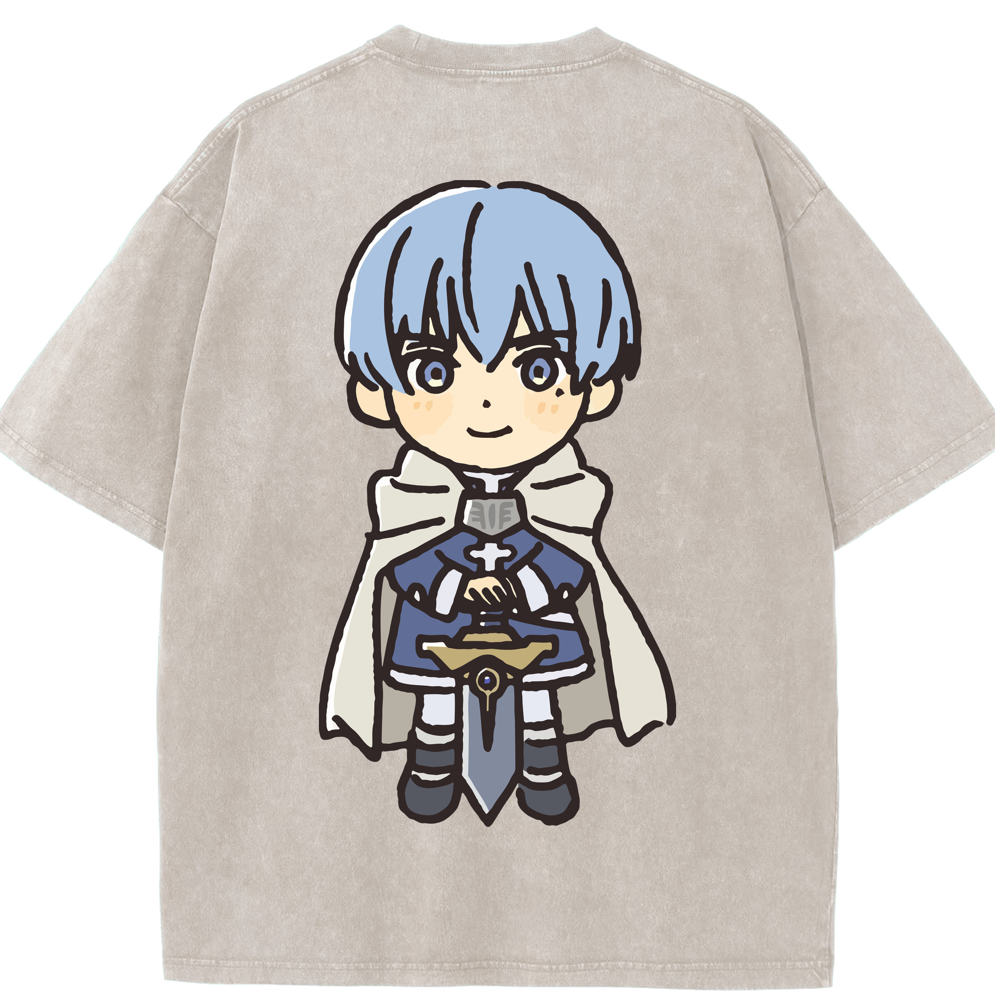 （画像用） 葬送のフリーレン Frieren 綿100% ヴィンテージ風 半袖Tシャツ（背面プリント）
