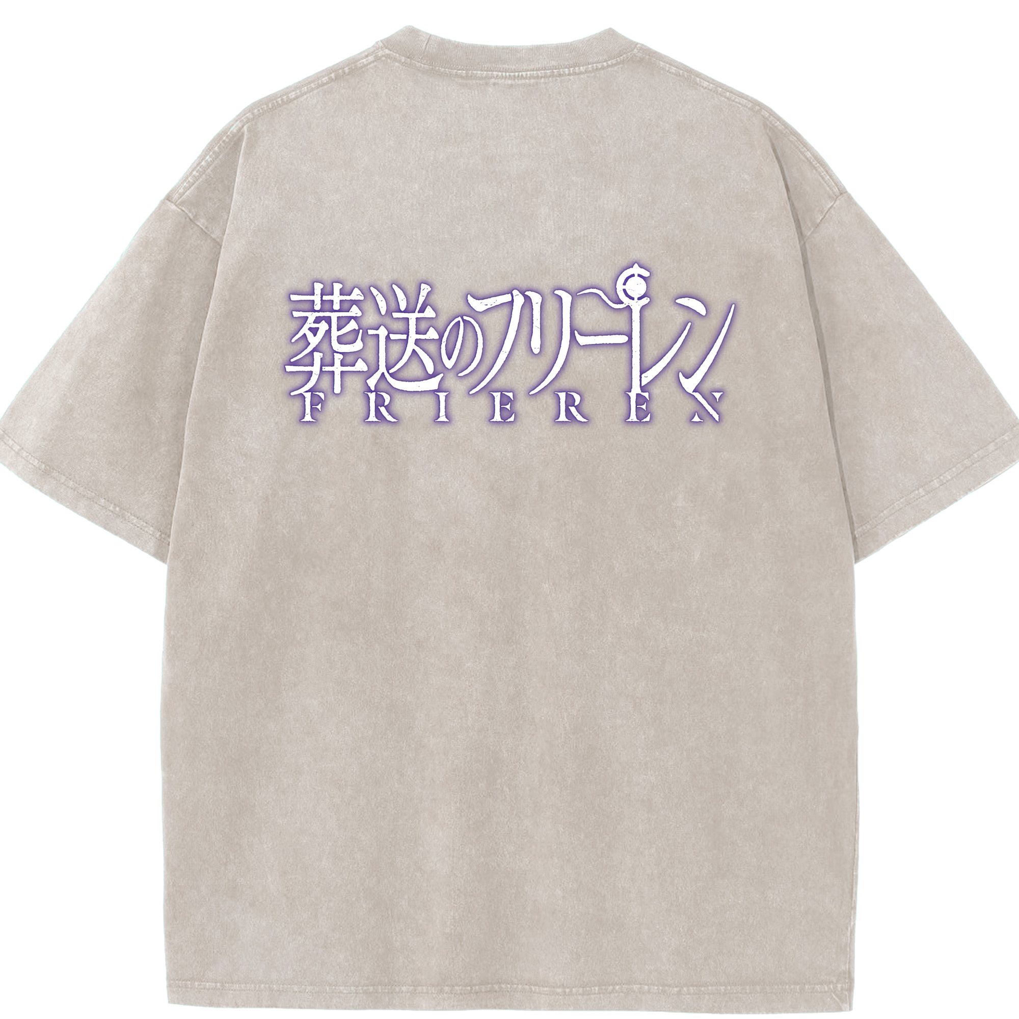 （画像用） 葬送のフリーレン Frieren 綿100% ヴィンテージ風 半袖Tシャツ（背面プリント）