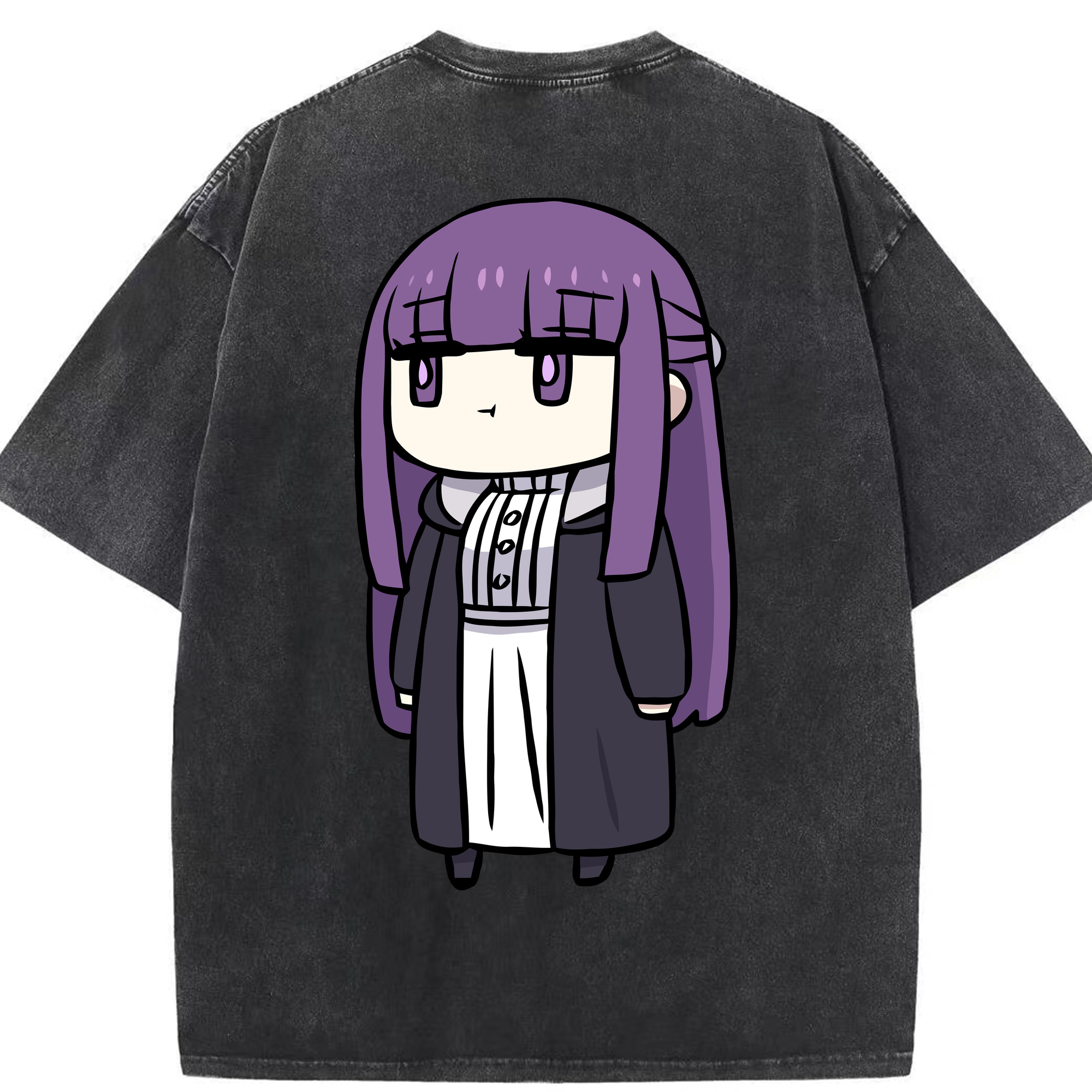（画像用） 葬送のフリーレン Frieren 綿100% ヴィンテージ風 半袖Tシャツ（背面プリント）