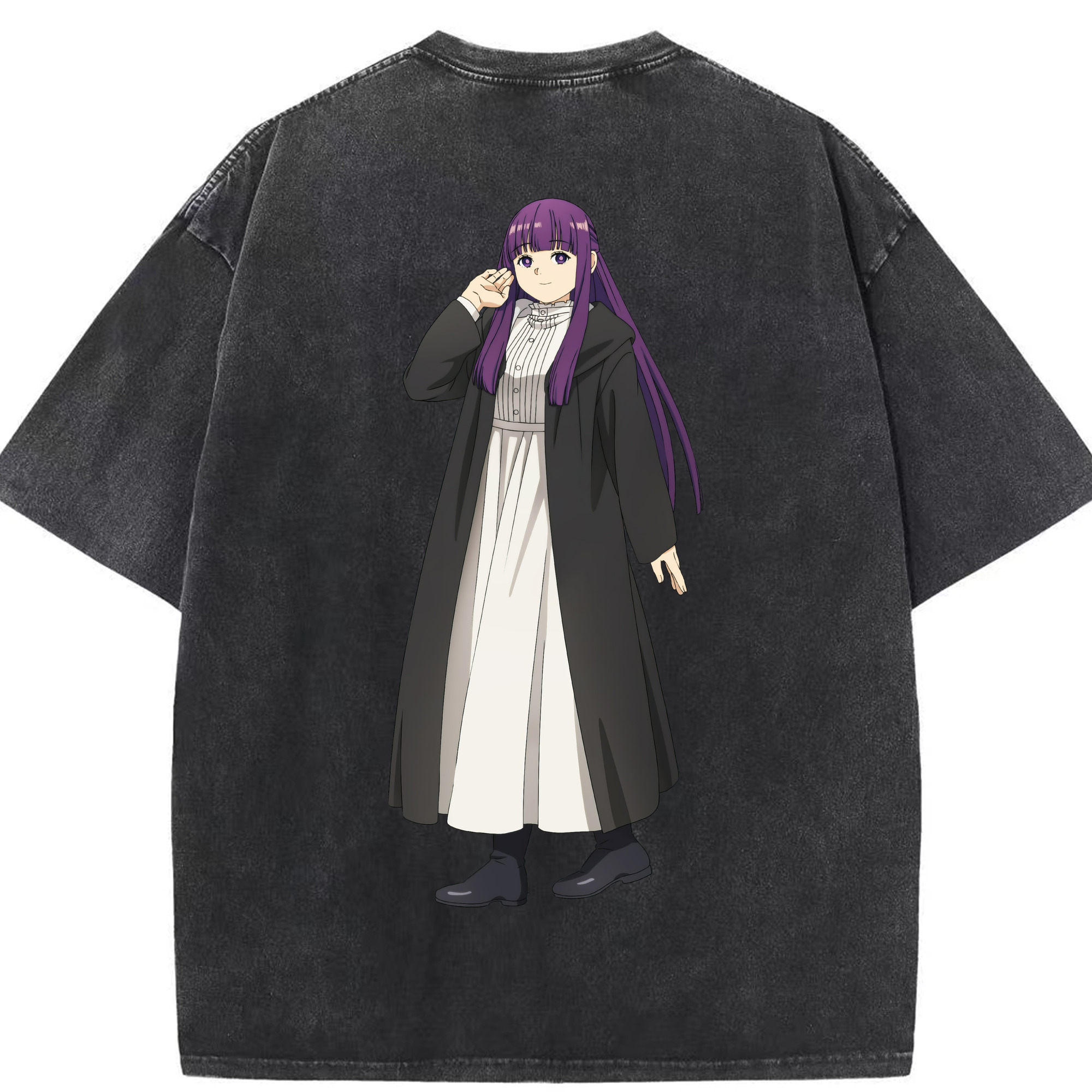 （画像用） 葬送のフリーレン Frieren 綿100% ヴィンテージ風 半袖Tシャツ（背面プリント）
