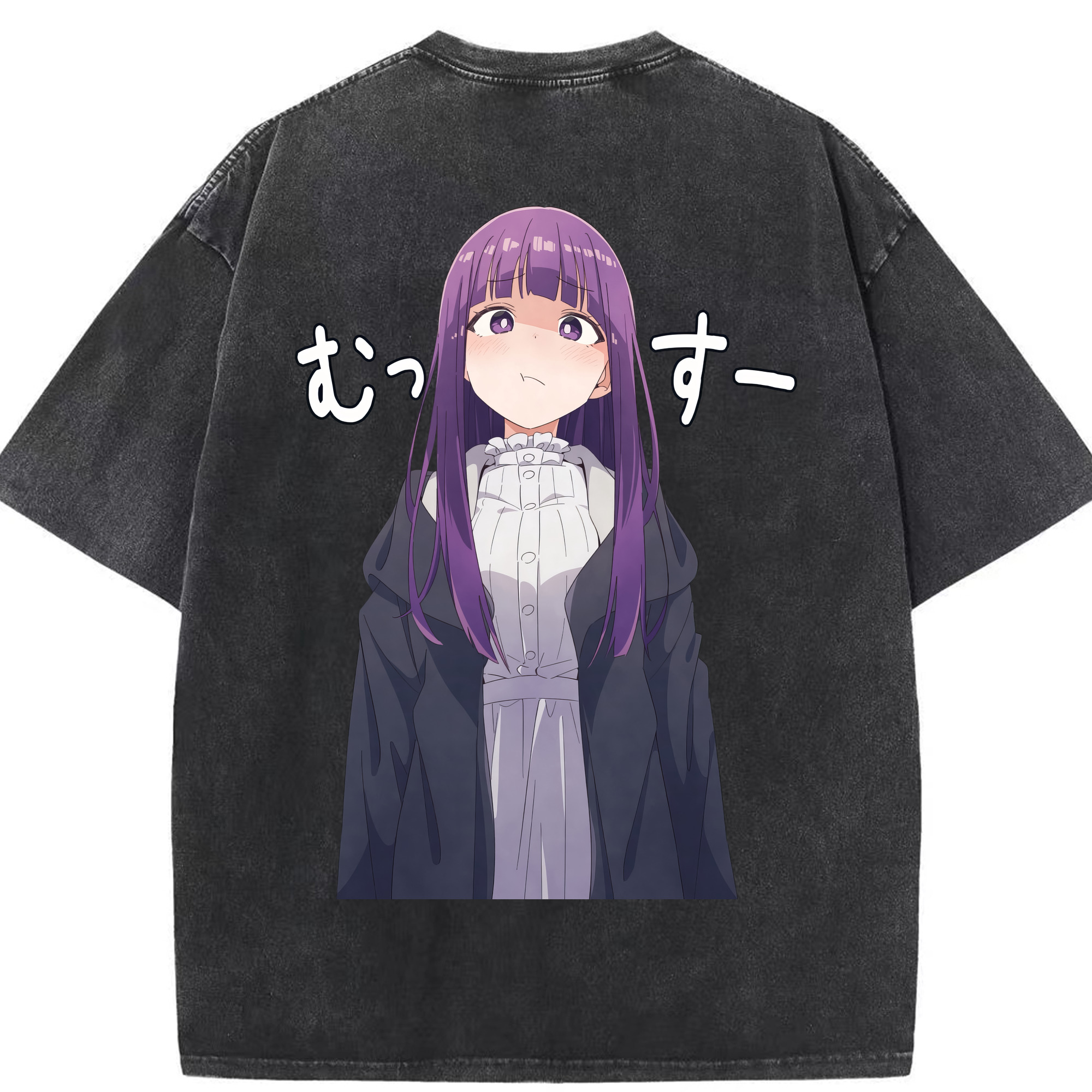 （画像用） 葬送のフリーレン Frieren 綿100% ヴィンテージ風 半袖Tシャツ（背面プリント）