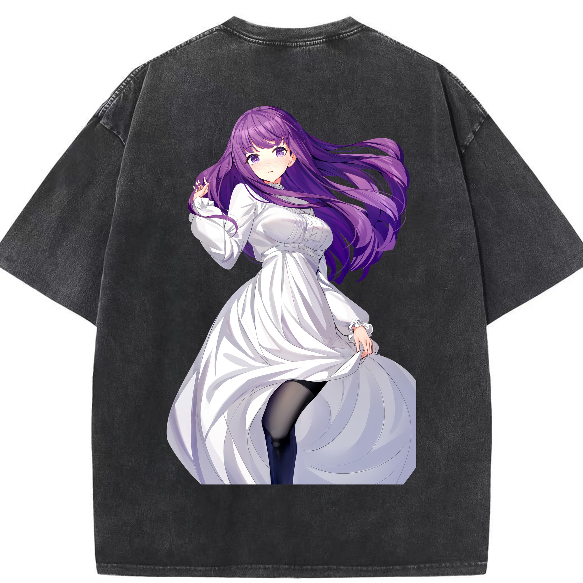 （画像用） 葬送のフリーレン Frieren 綿100% ヴィンテージ風 半袖Tシャツ（背面プリント）