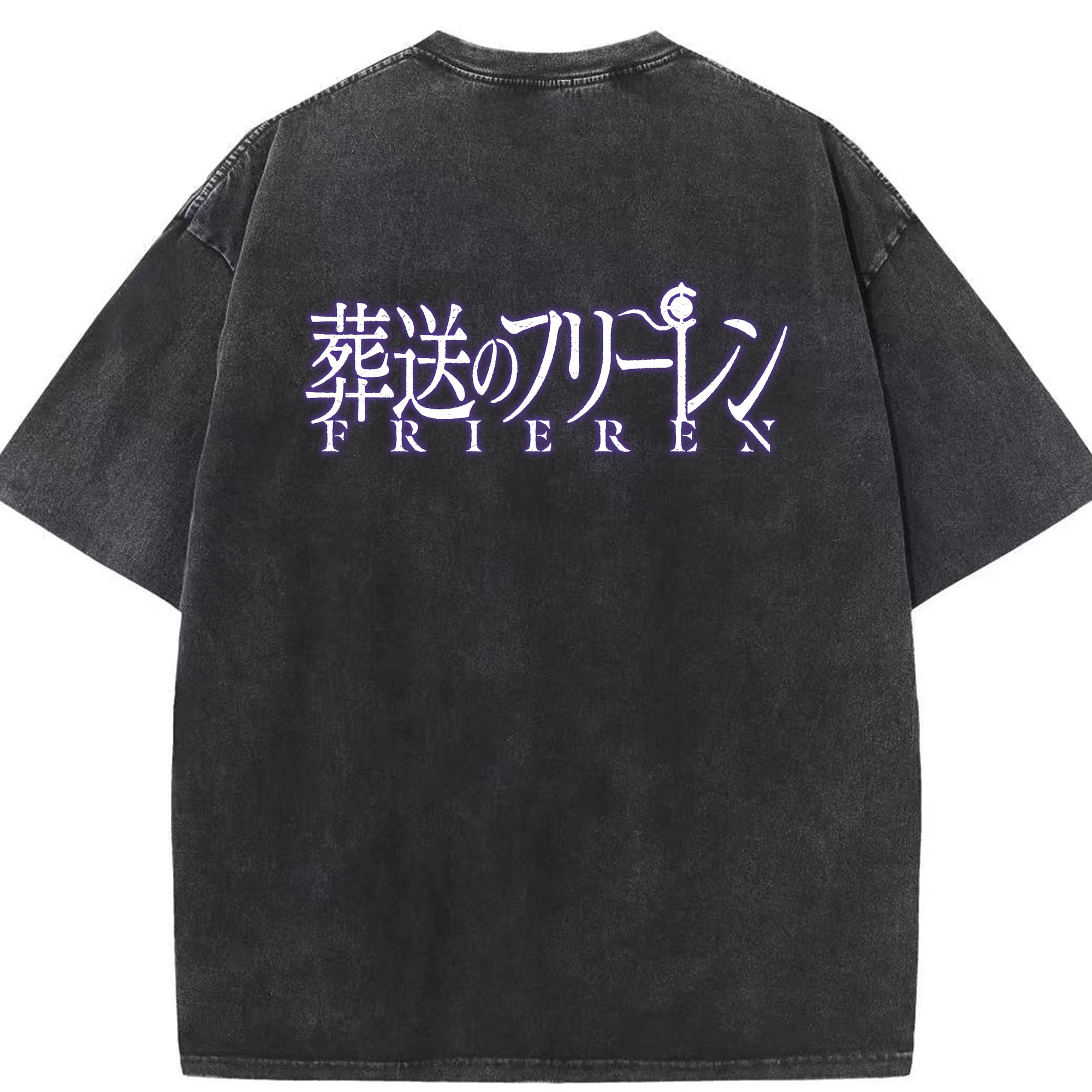 （画像用） 葬送のフリーレン Frieren 綿100% ヴィンテージ風 半袖Tシャツ（背面プリント）