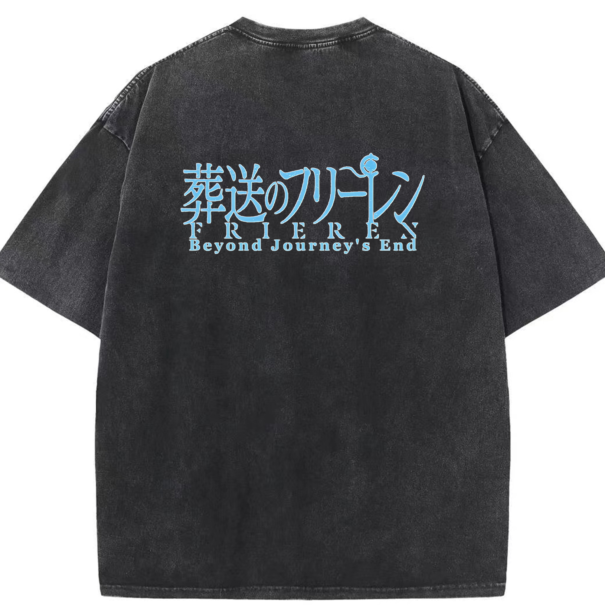 （画像用） 葬送のフリーレン Frieren 綿100% ヴィンテージ風 半袖Tシャツ（背面プリント）