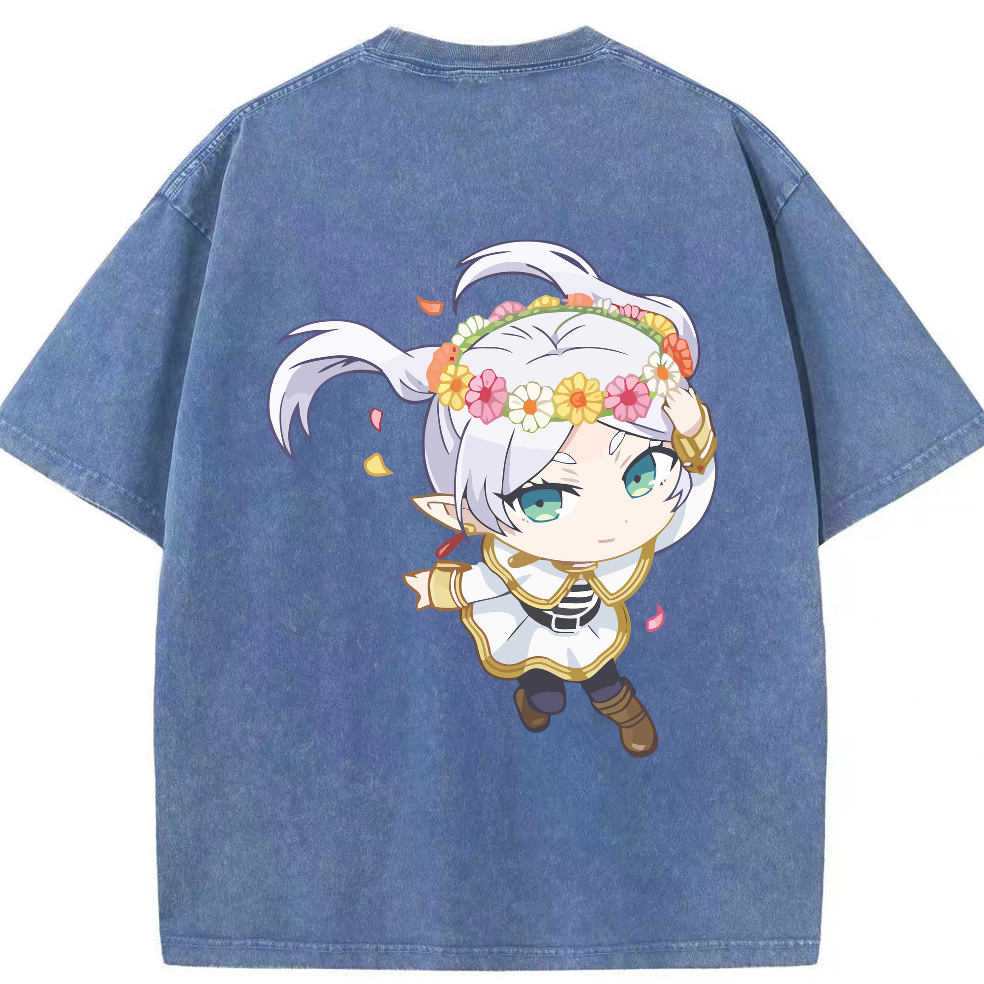 （画像用） 葬送のフリーレン Frieren 綿100% ヴィンテージ風 半袖Tシャツ（背面プリント）