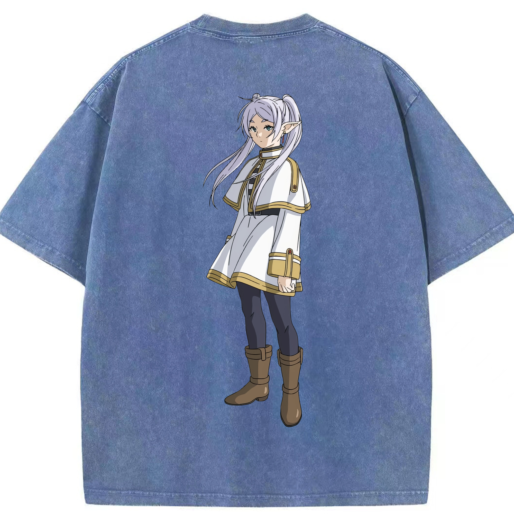 （画像用） 葬送のフリーレン Frieren 綿100% ヴィンテージ風 半袖Tシャツ（背面プリント）