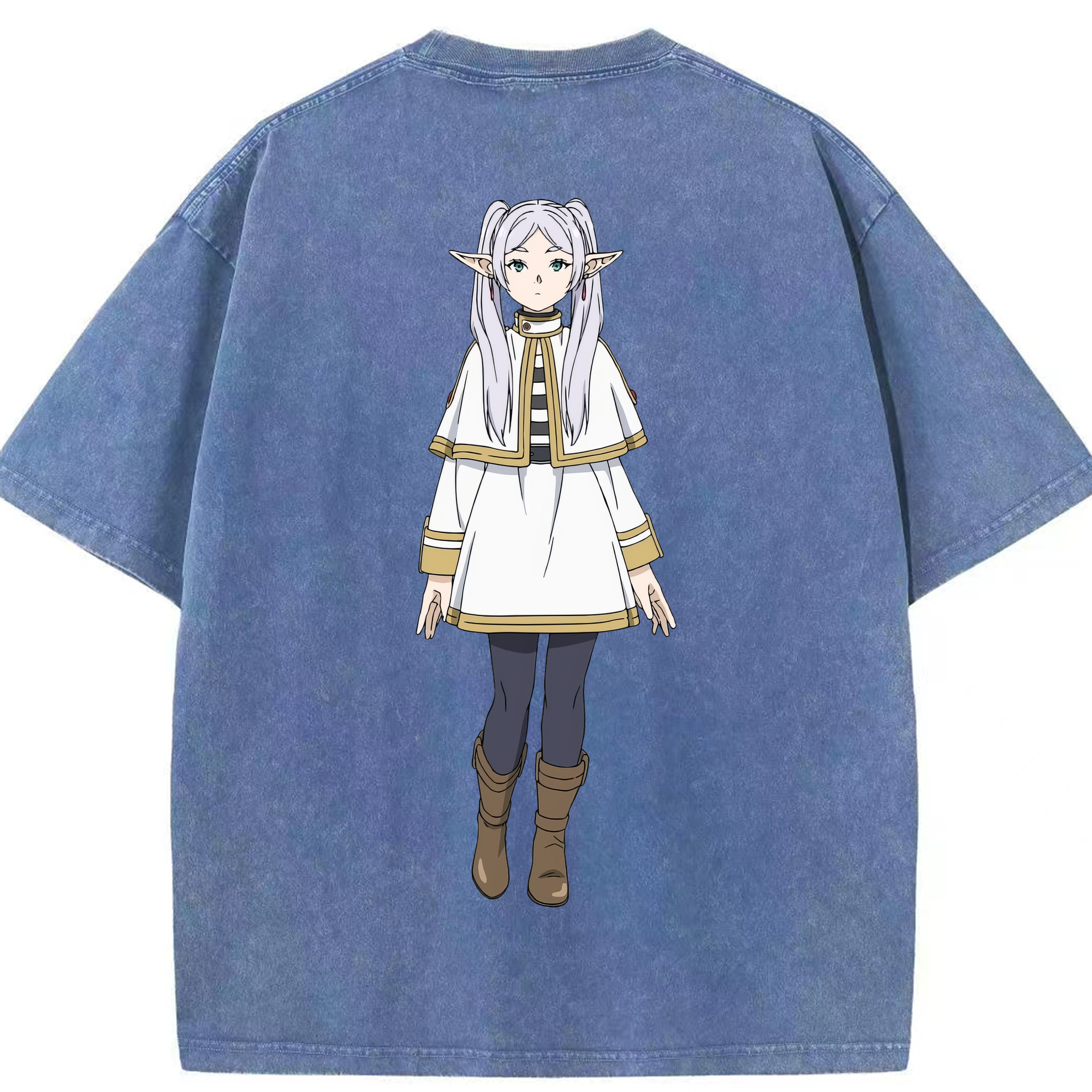 （画像用） 葬送のフリーレン Frieren 綿100% ヴィンテージ風 半袖Tシャツ（背面プリント）