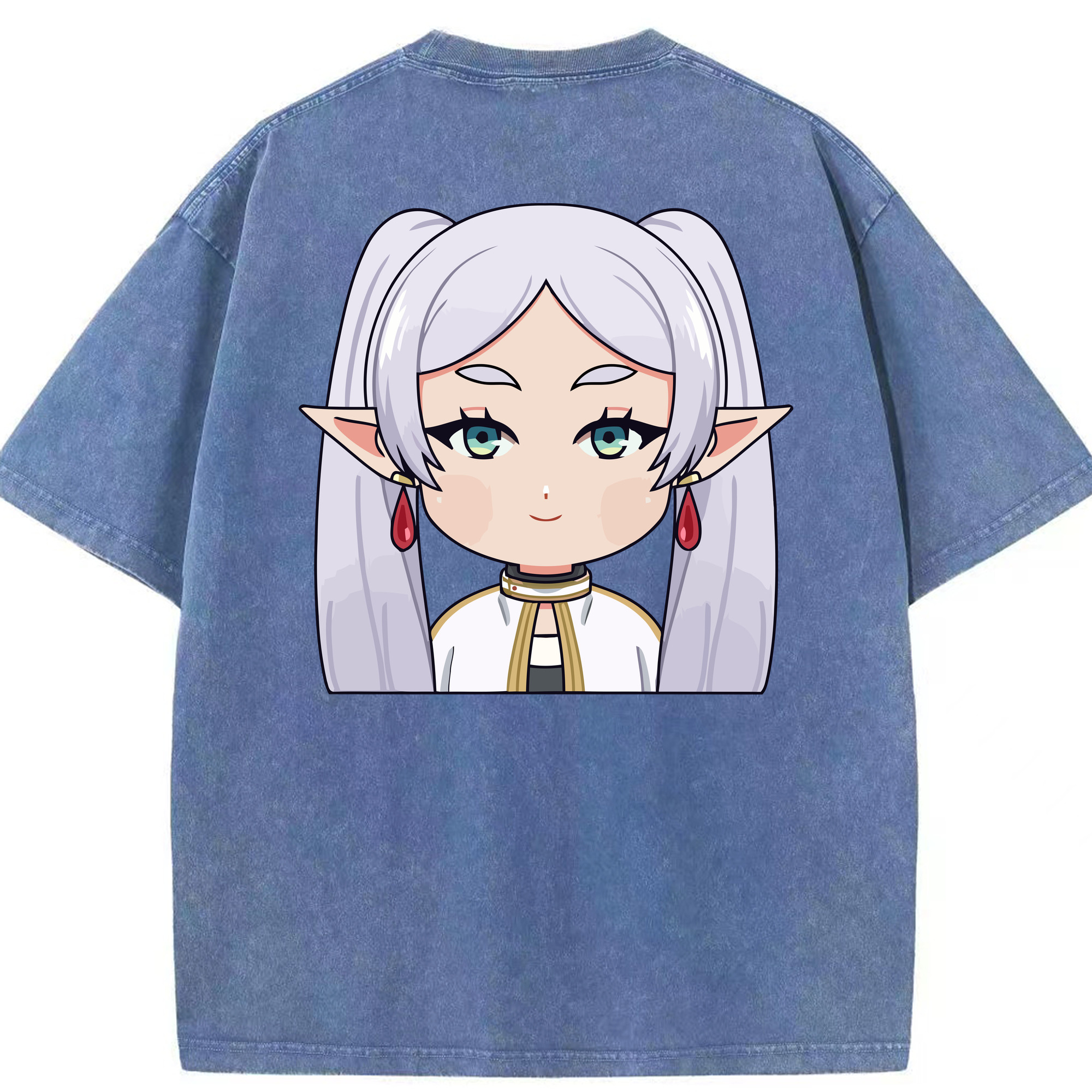 （画像用） 葬送のフリーレン Frieren 綿100% ヴィンテージ風 半袖Tシャツ（背面プリント）