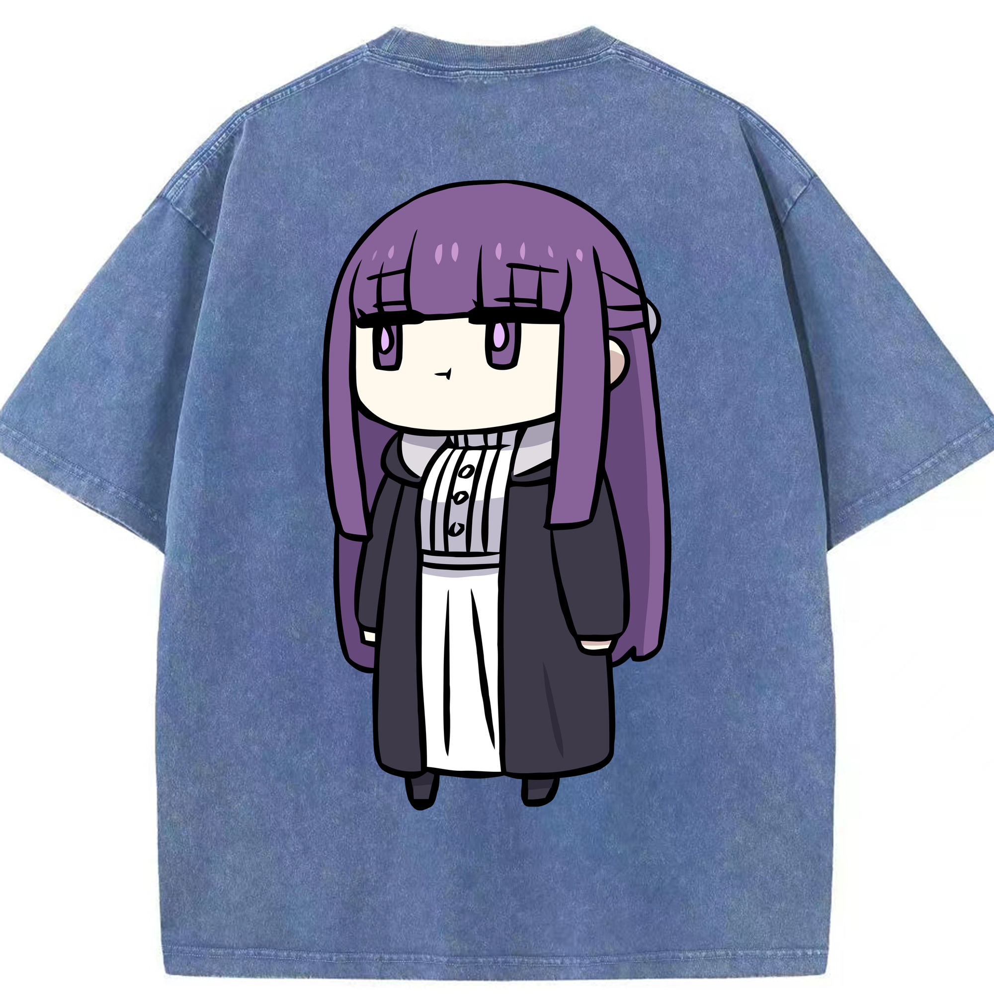 （画像用） 葬送のフリーレン Frieren 綿100% ヴィンテージ風 半袖Tシャツ（背面プリント）
