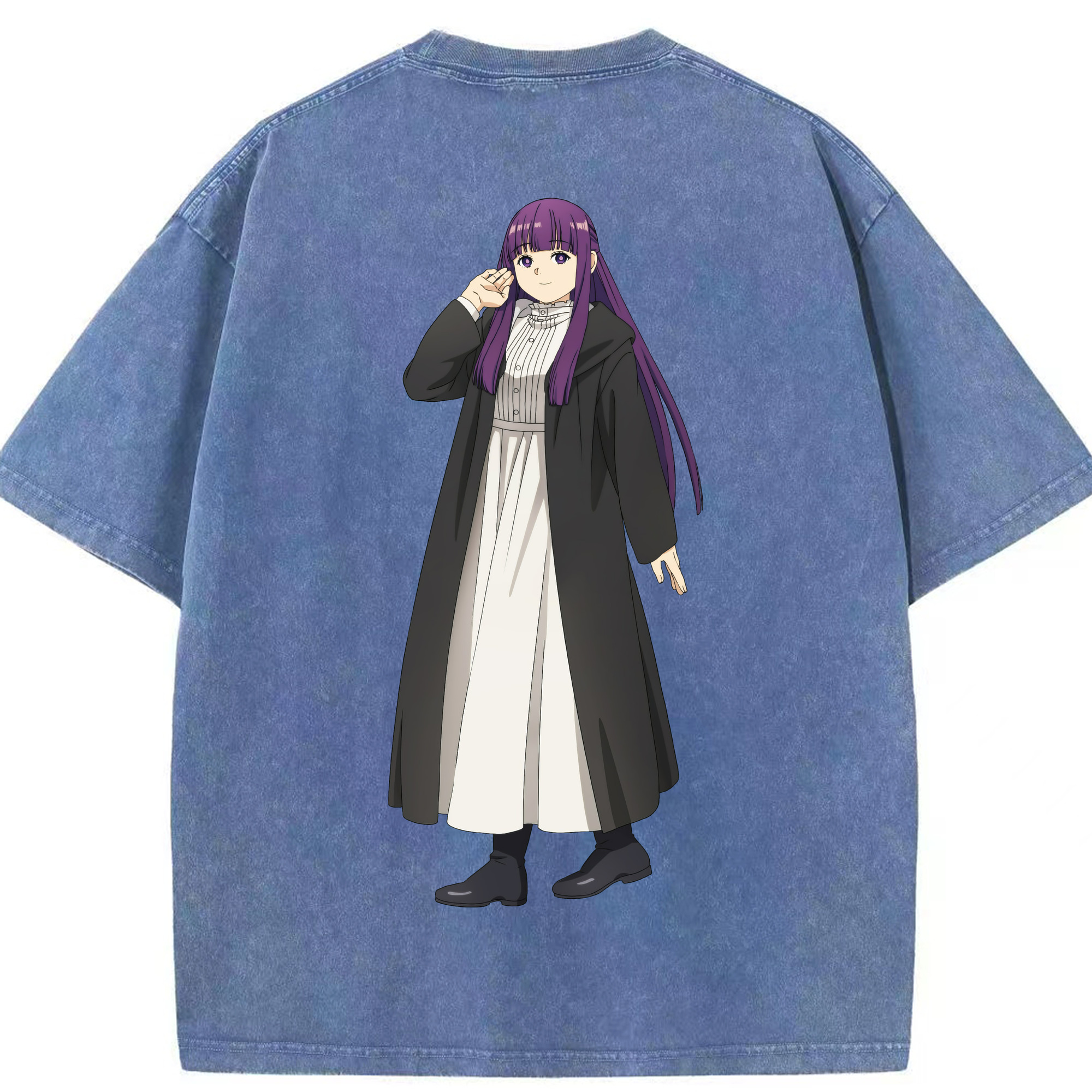 （画像用） 葬送のフリーレン Frieren 綿100% ヴィンテージ風 半袖Tシャツ（背面プリント）