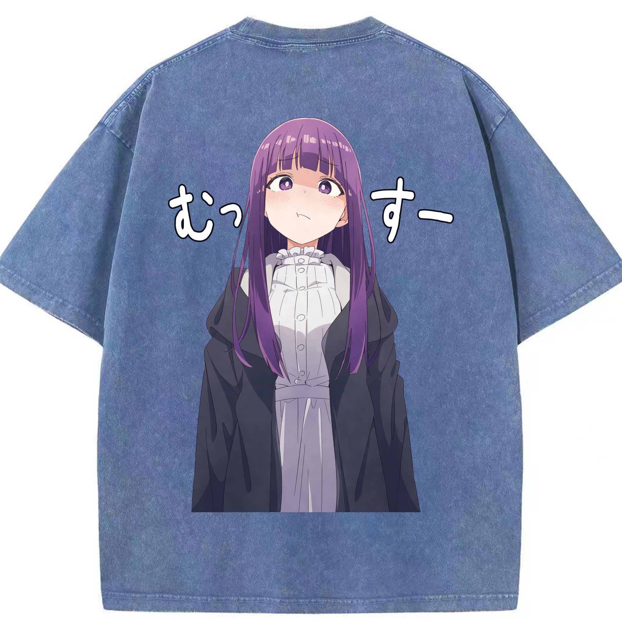 （画像用） 葬送のフリーレン Frieren 綿100% ヴィンテージ風 半袖Tシャツ（背面プリント）