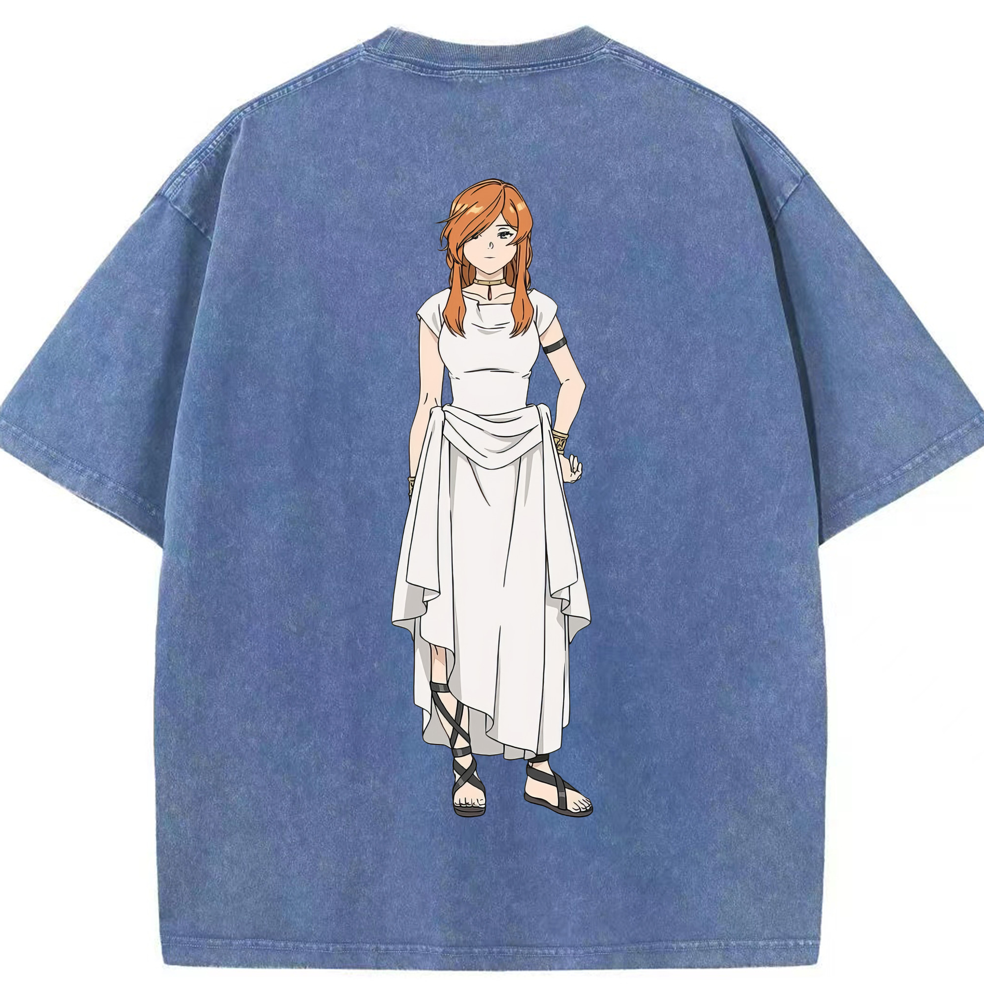 （画像用） 葬送のフリーレン Frieren 綿100% ヴィンテージ風 半袖Tシャツ（背面プリント）