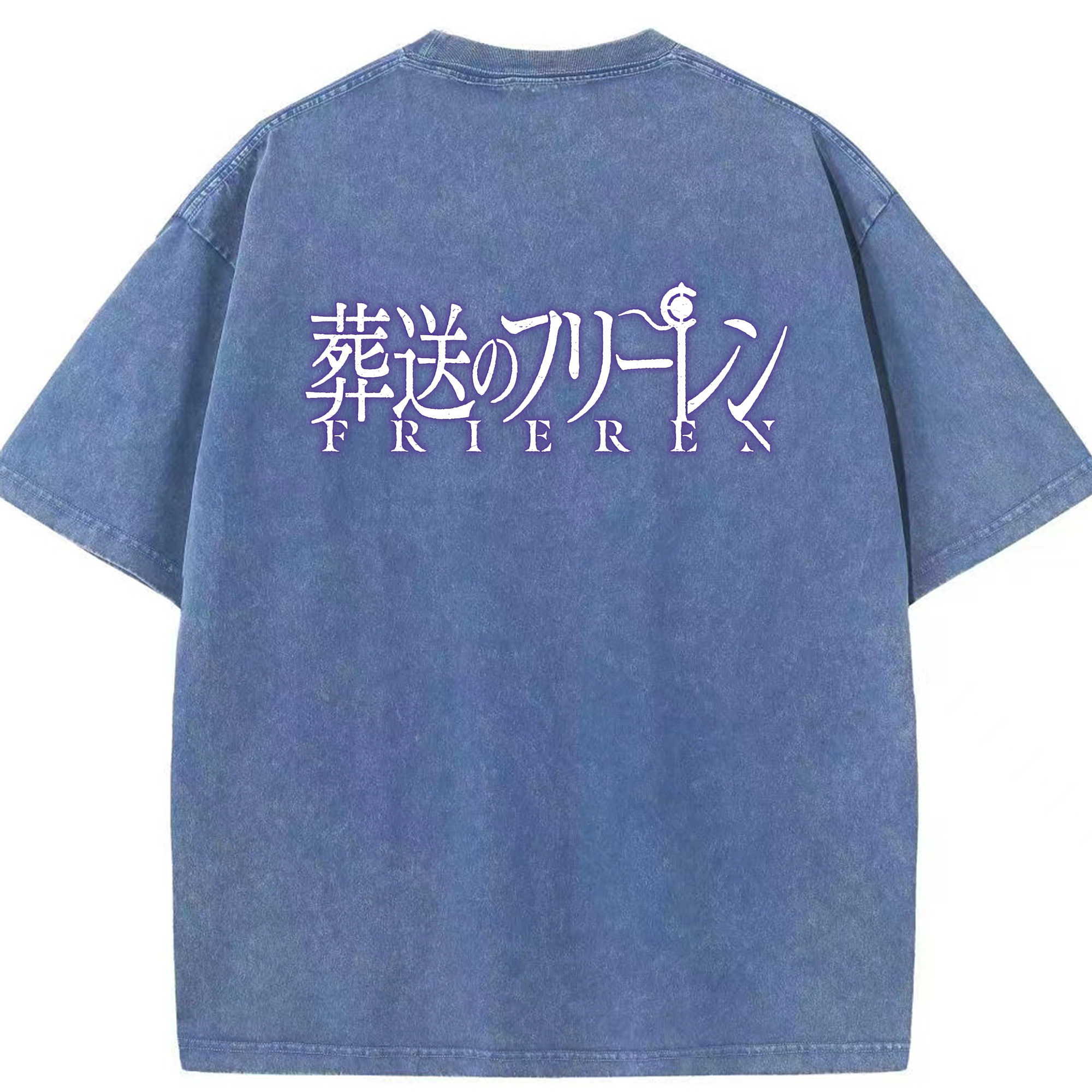 （画像用） 葬送のフリーレン Frieren 綿100% ヴィンテージ風 半袖Tシャツ（背面プリント）